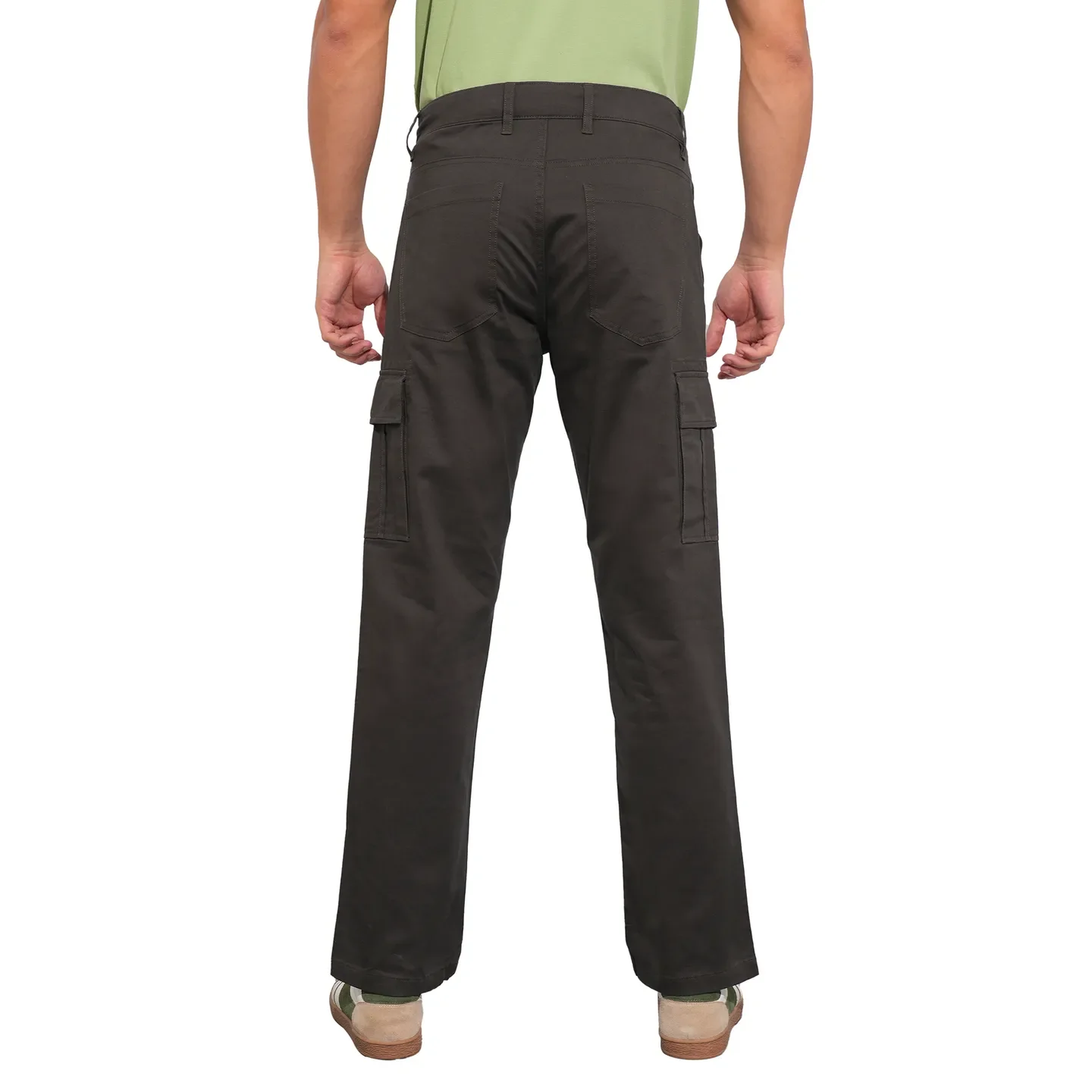Grey Slim Fit Men's Cargos by Being Human Clothing - Image 3