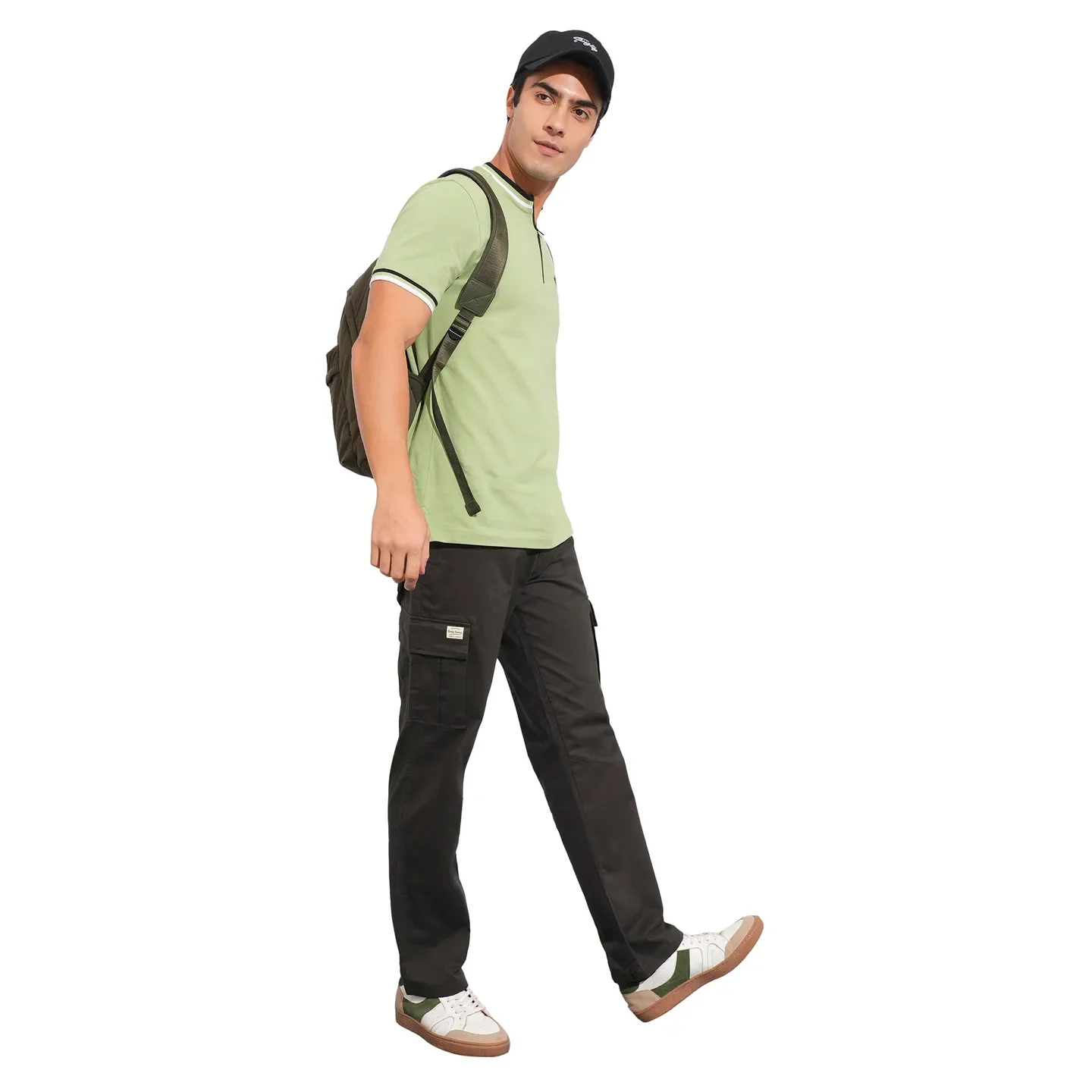 Grey Slim Fit Men's Cargos by Being Human Clothing - Image 4