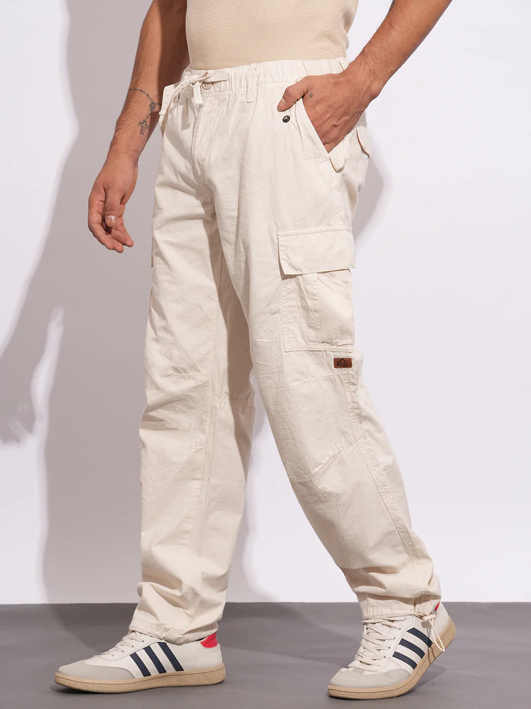 Fawn Loose Fit Cargo For Men By Being Human Clothing - Image 2