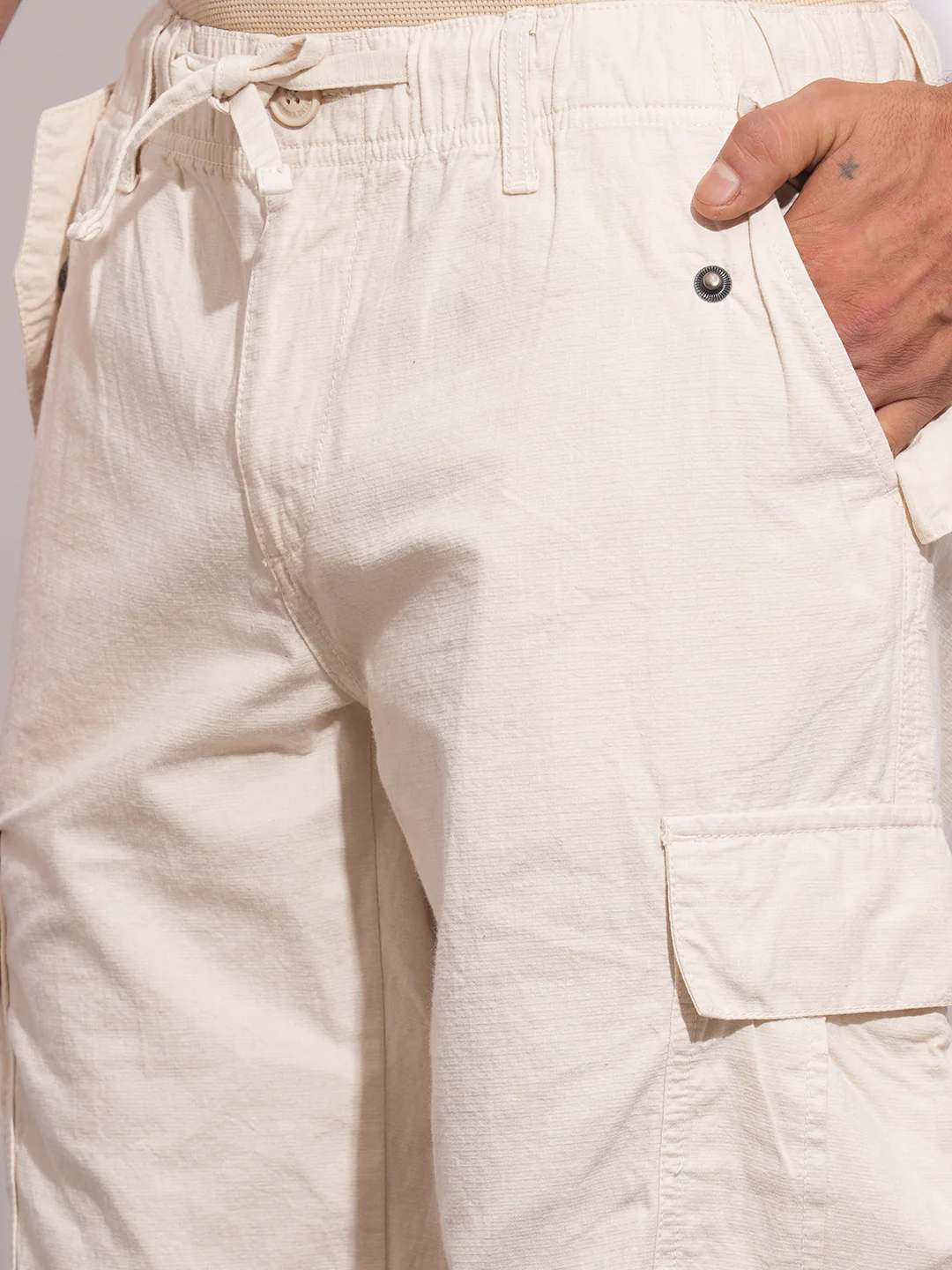 Fawn Loose Fit Cargo For Men By Being Human Clothing - Image 4