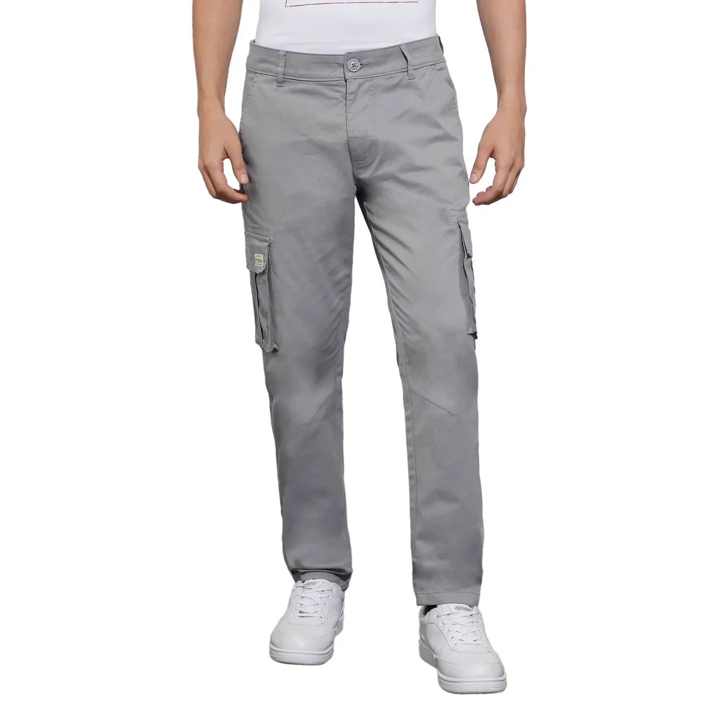 Grey Slim Fit Men's Cargos by Being Human Clothing