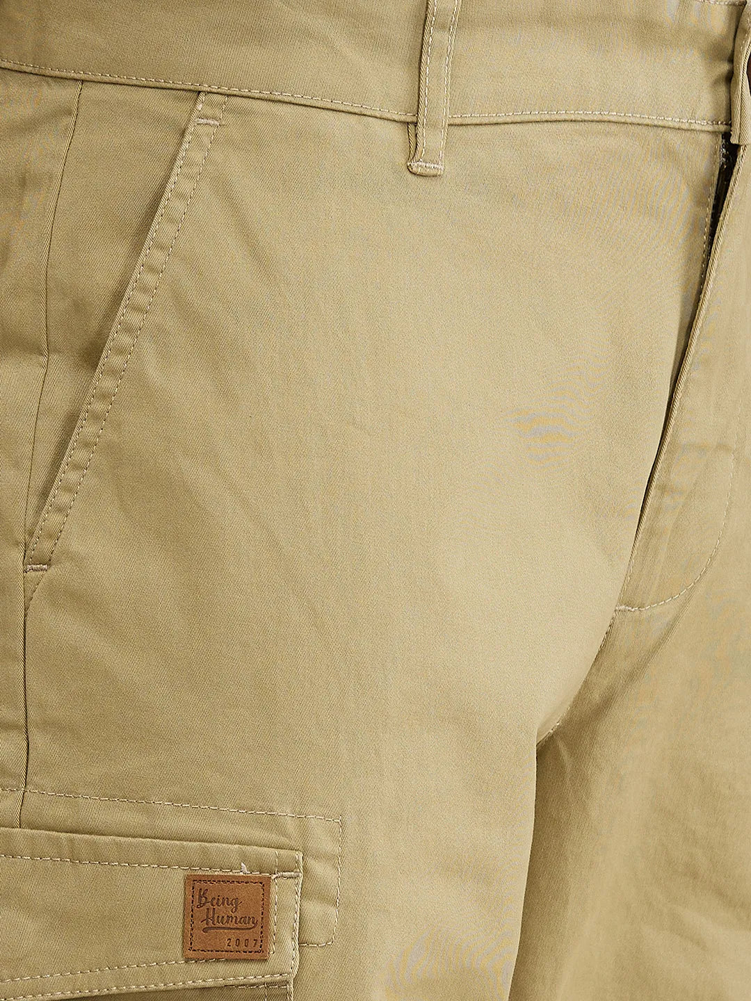 Khaki Easy Fit Cargos for Men By Being Human Clothing - Image 5