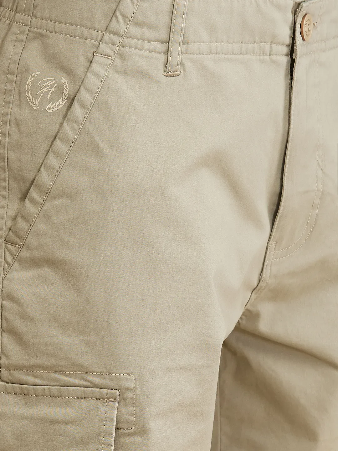 Green Slim Fit Men's Cargos by Being Human Clothing - Image 5