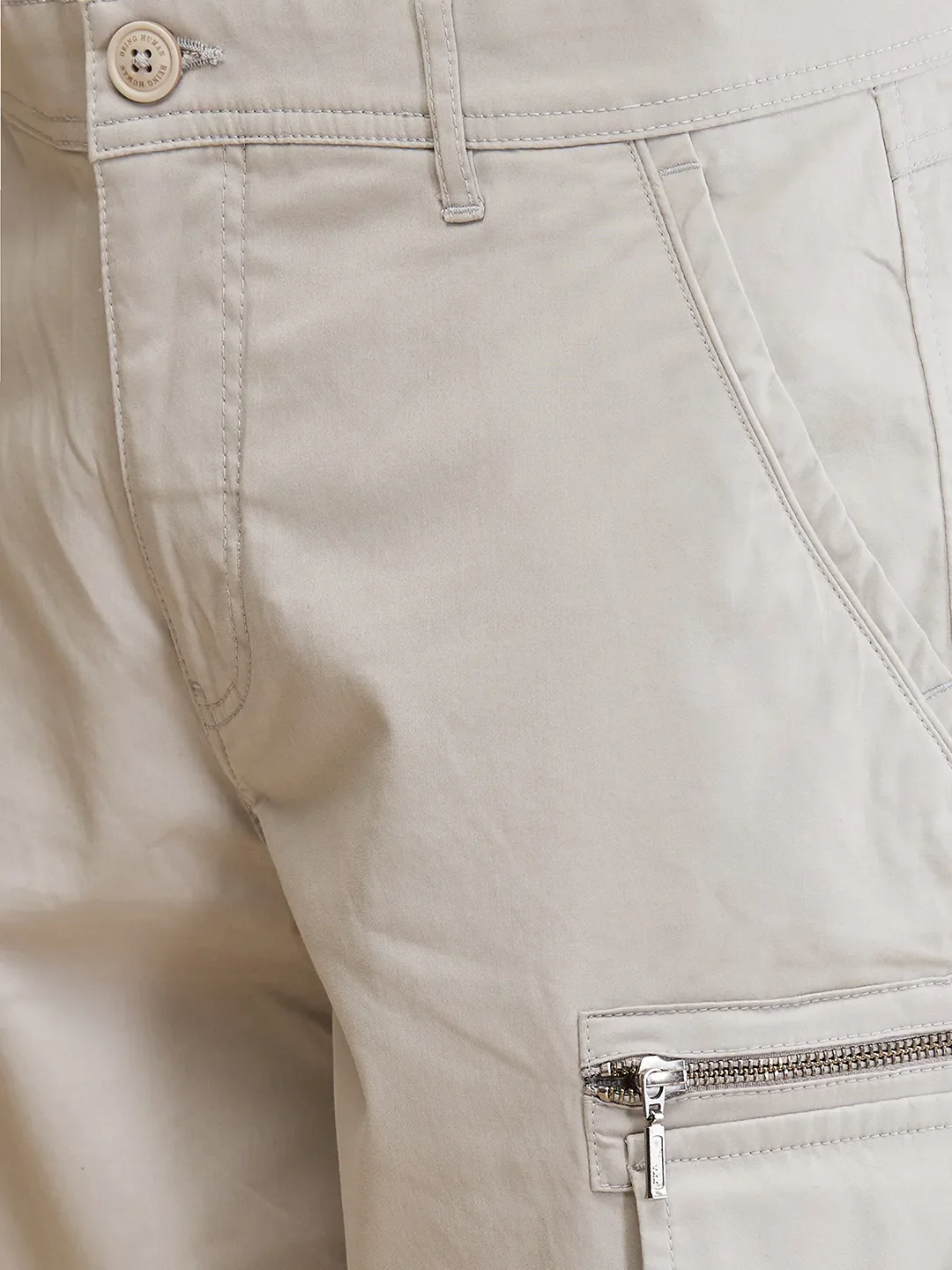 Light Grey Easy Fit Cargos for Men By Being Human Clothing - Image 5