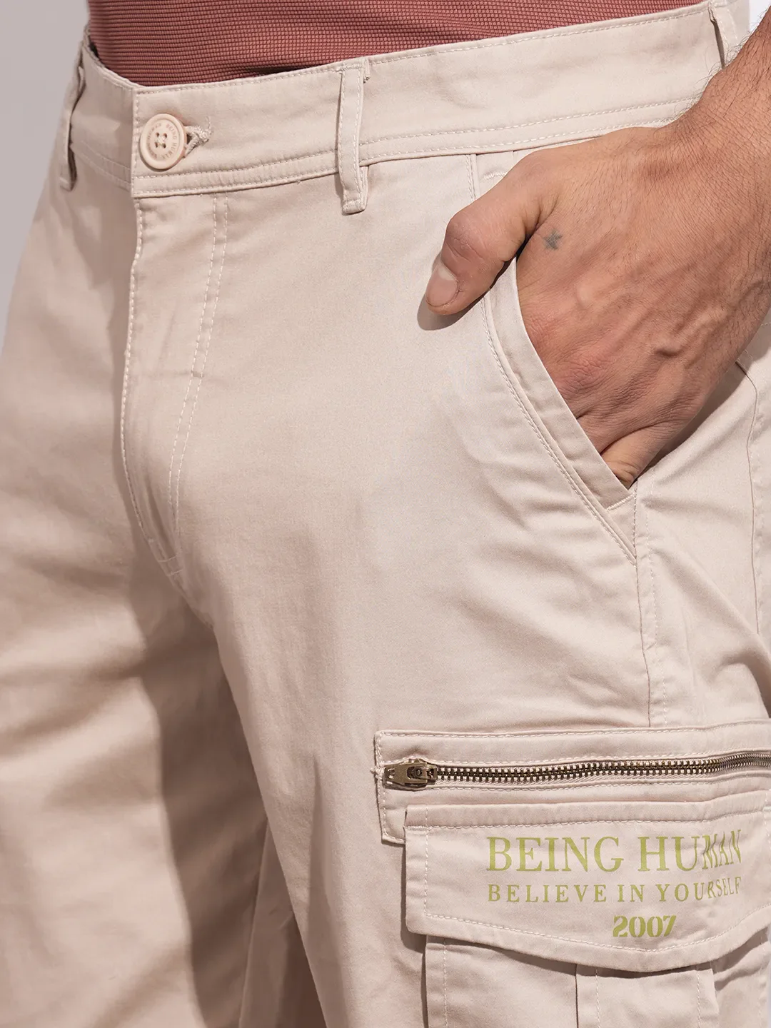 Sand Easy Fit Cargos for Men By Being Human Clothing - Image 5