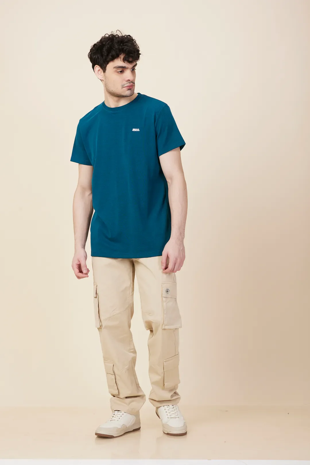 Oat Milk Loose Fit Cargos for Men By Being Human Clothing