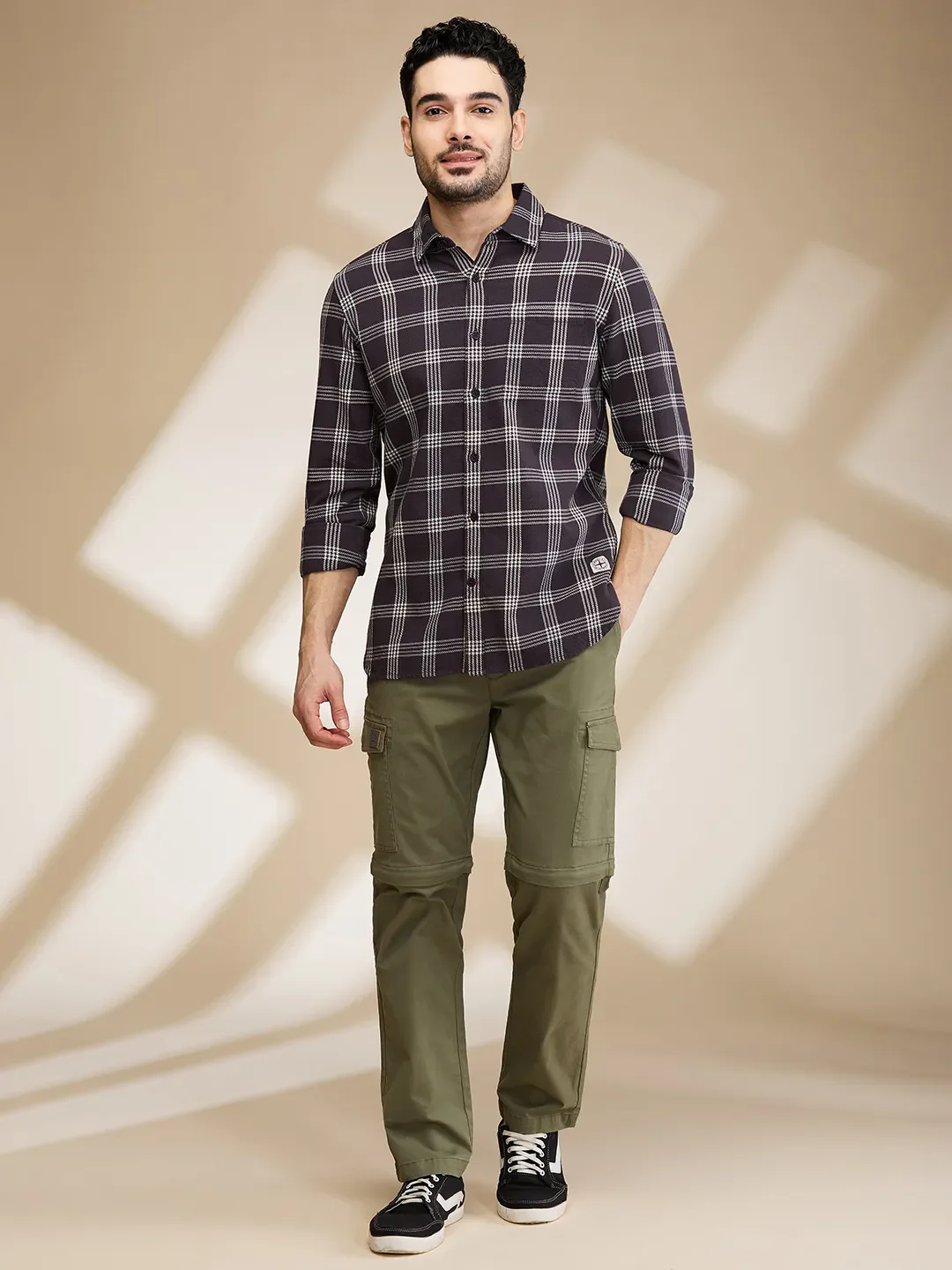 Olive Easy Fit Cargos for Men By Being Human Clothing - Image 2