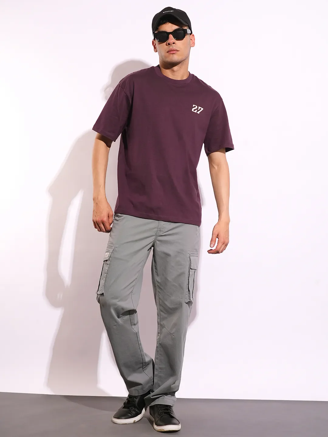 Grey Slim Fit Men's Cargos by Being Human Clothing - Image 4