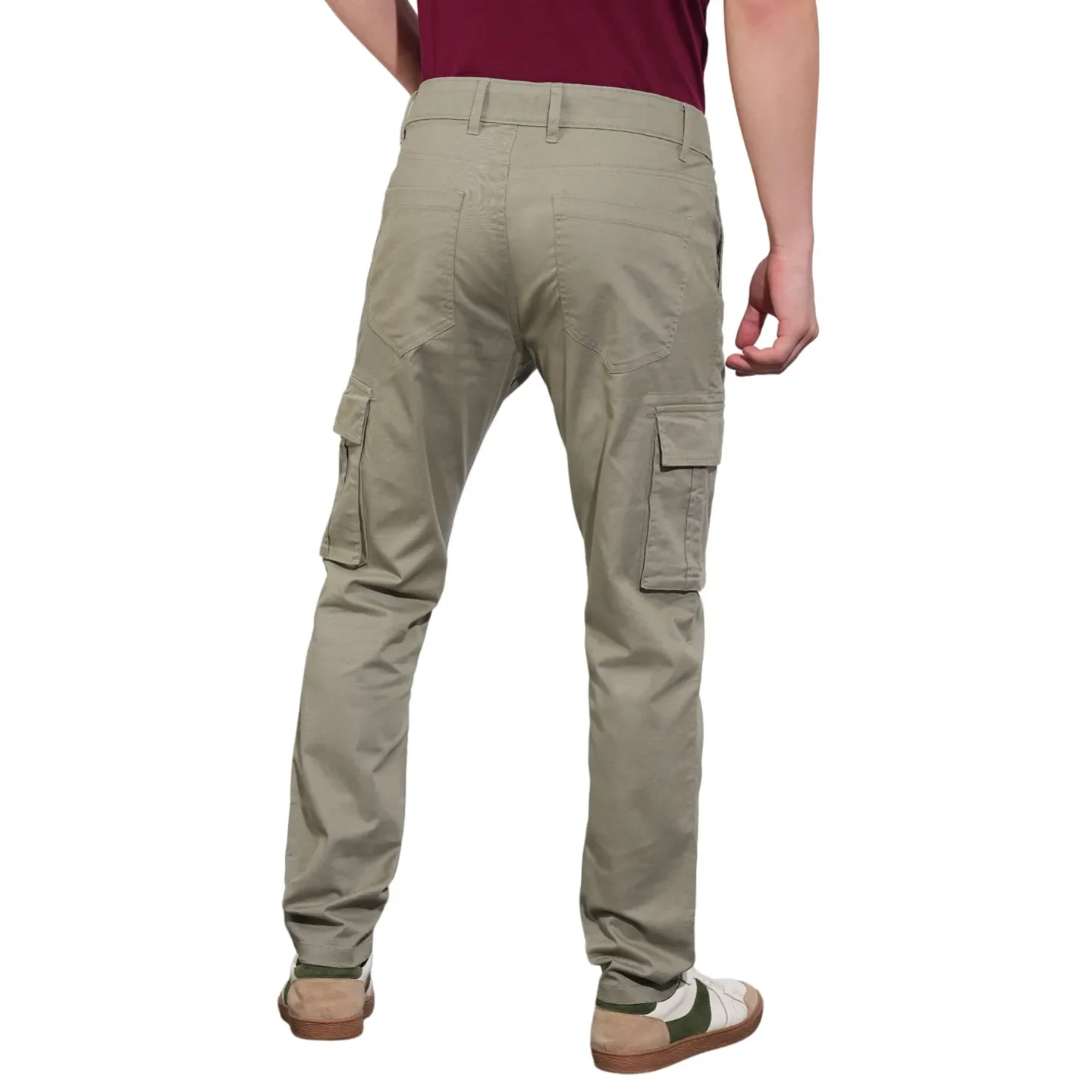 Grey Slim Fit Men's Cargos by Being Human Clothing - Image 3