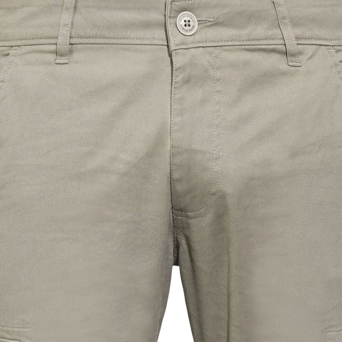 Grey Slim Fit Men's Cargos by Being Human Clothing - Image 5