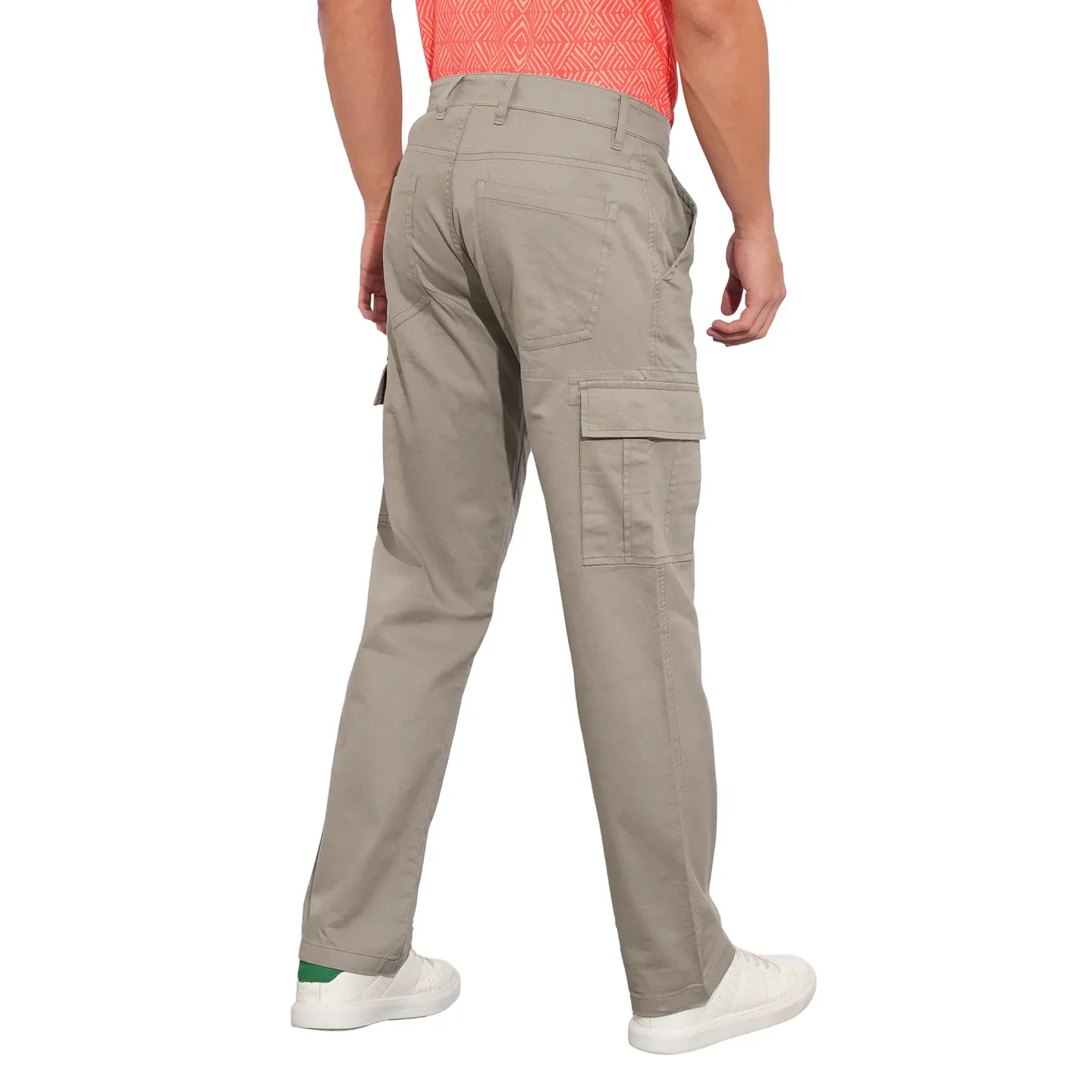 Grey Slim Fit Men's Cargos by Being Human Clothing - Image 3