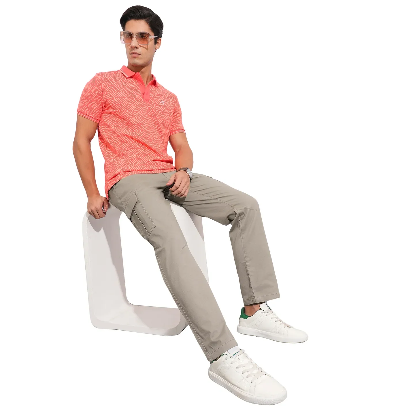 Grey Slim Fit Men's Cargos by Being Human Clothing - Image 4
