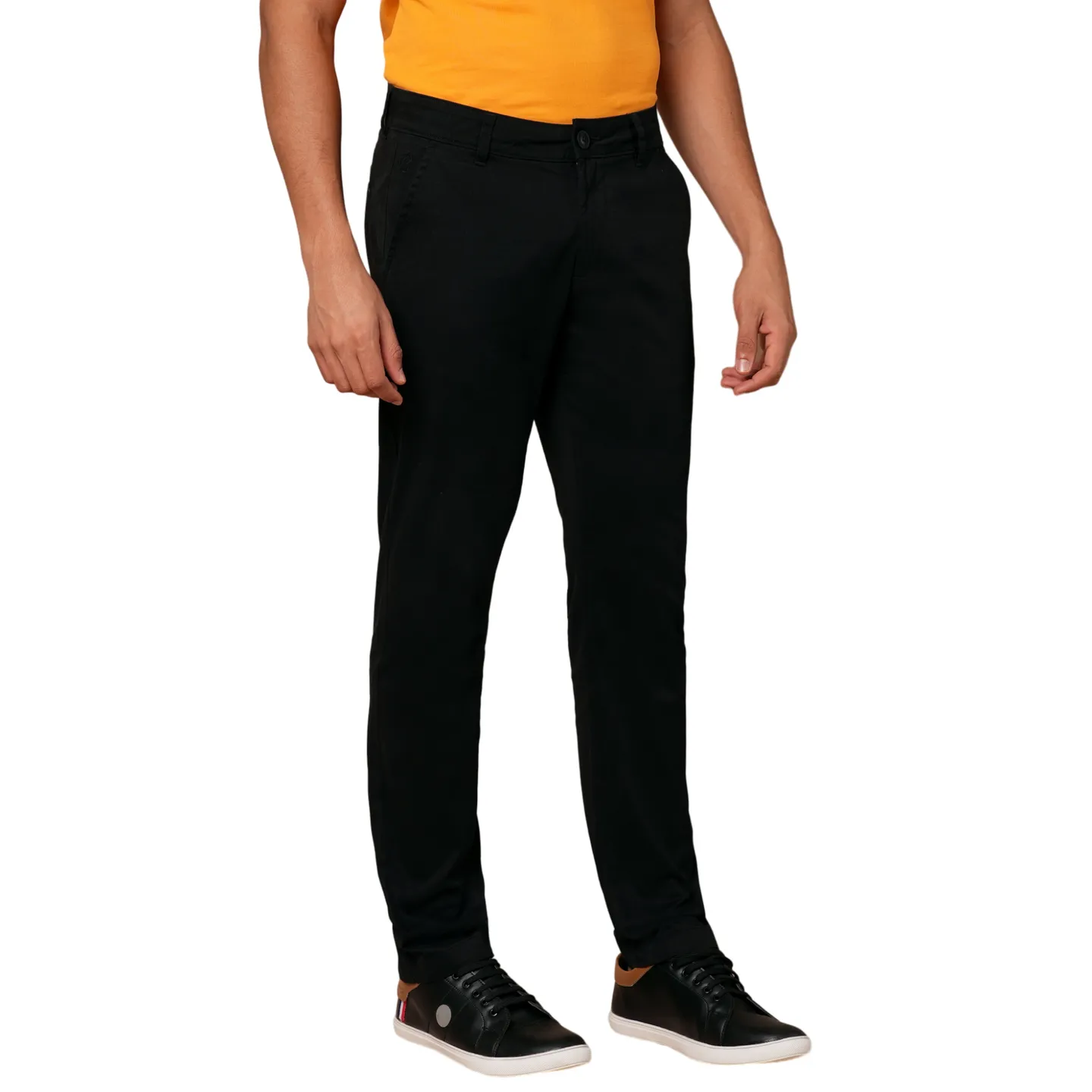 Black Slim Fit Chinos For Men By Being Human Clothing - Image 3