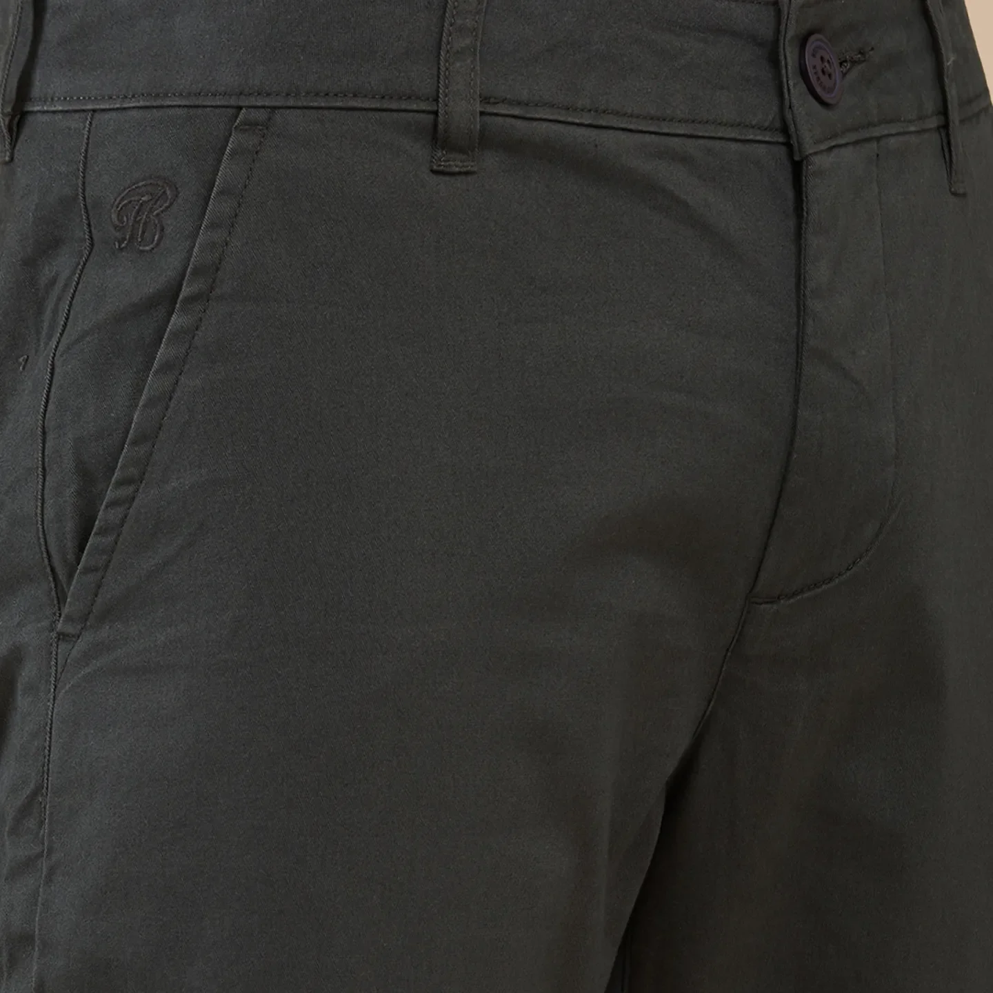 Bottle Green Slim Fit Chinos For Men By Being Human Clothing - Image 5