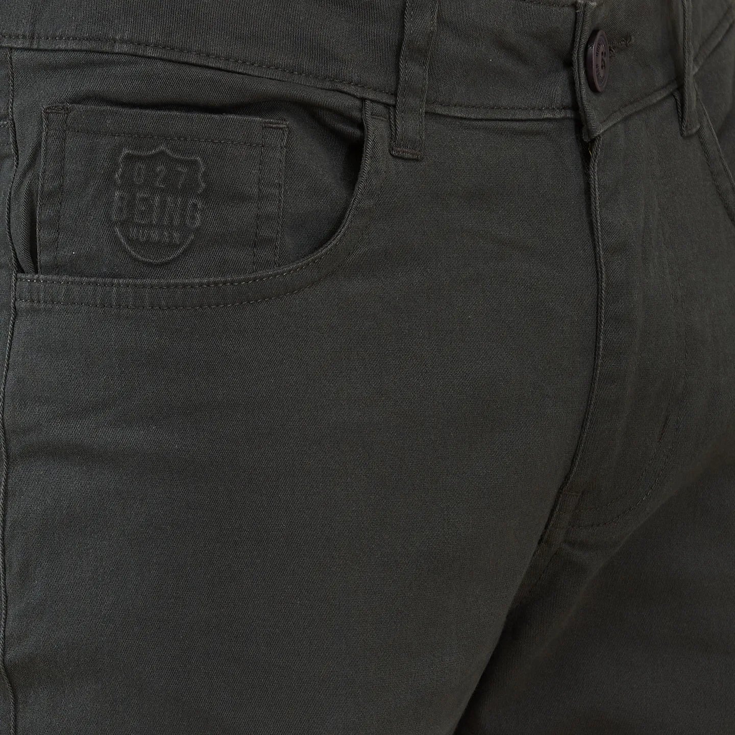 Green Cropped fit Men's Chinos by Being Human Clothing - Image 5
