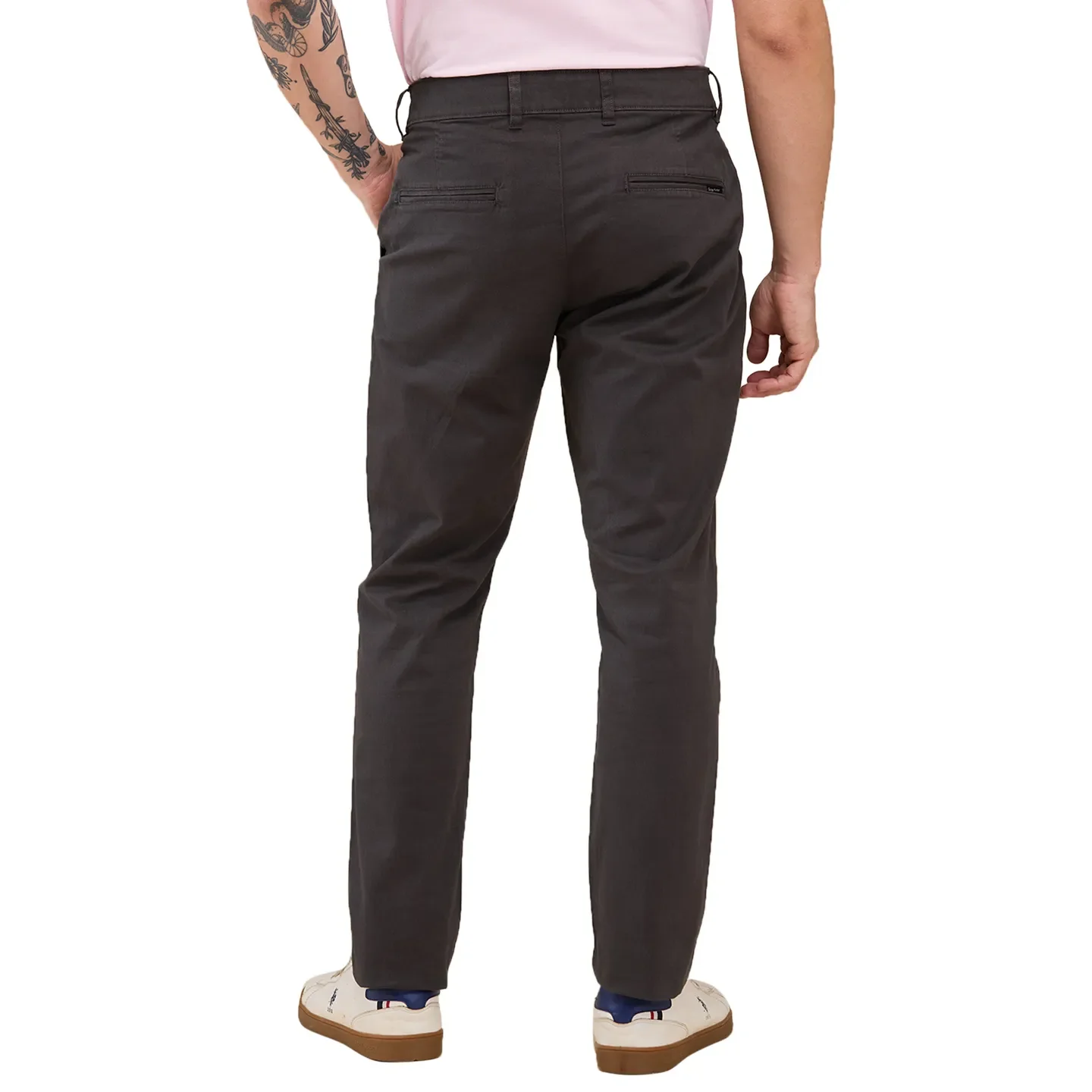 Grey Slim Fit Men's Chinos by Being Human Clothing - Image 3