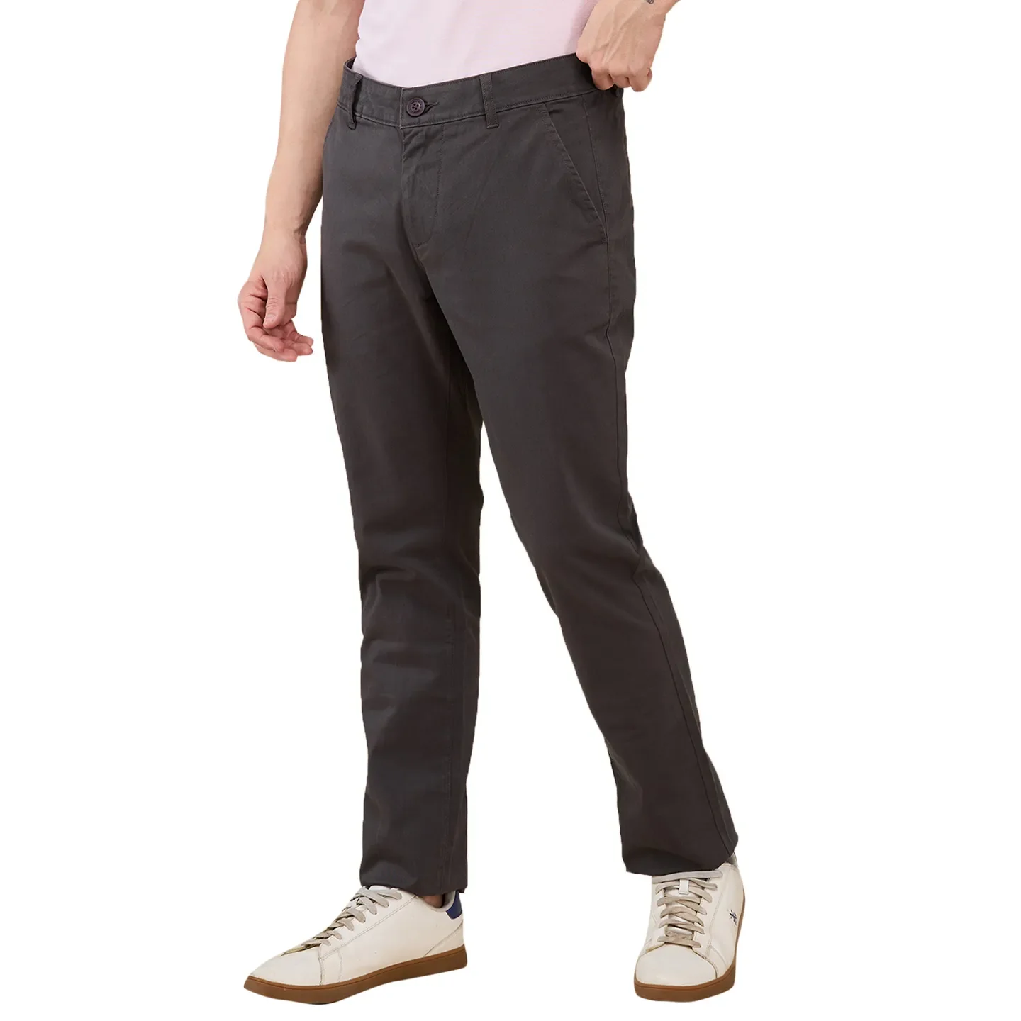 Grey Slim Fit Men's Chinos by Being Human Clothing - Image 4