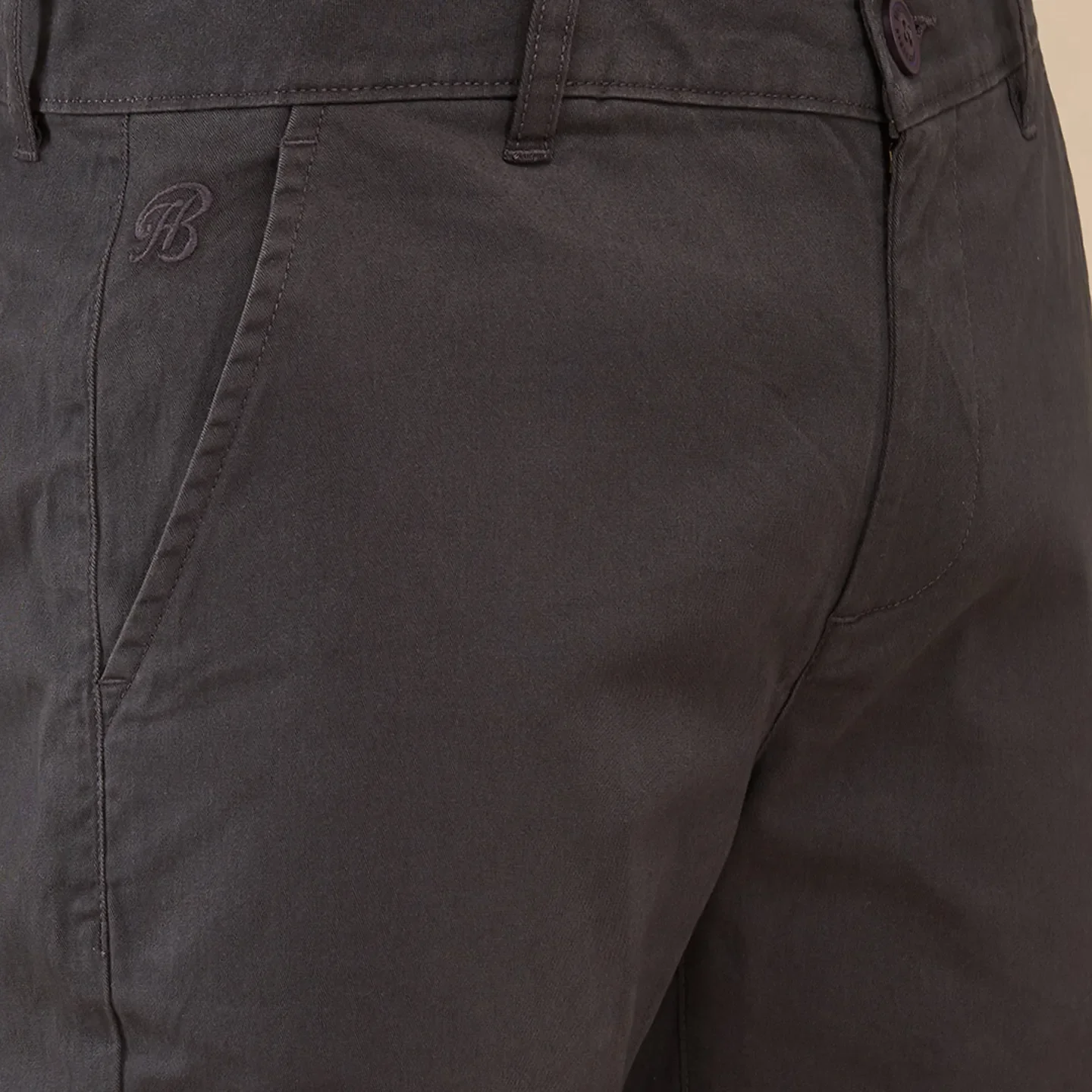 Grey Slim Fit Men's Chinos by Being Human Clothing - Image 5