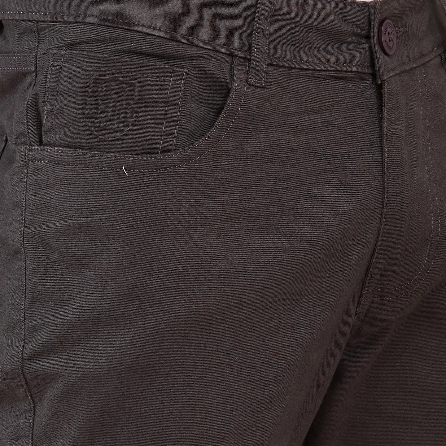 Charcoal Cropped Fit Chinos For Men By Being Human Clothing - Image 5