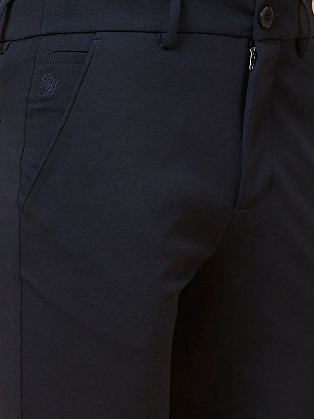 Navy Cropped Fit Chinos For Men By Being Human Clothing - Image 5