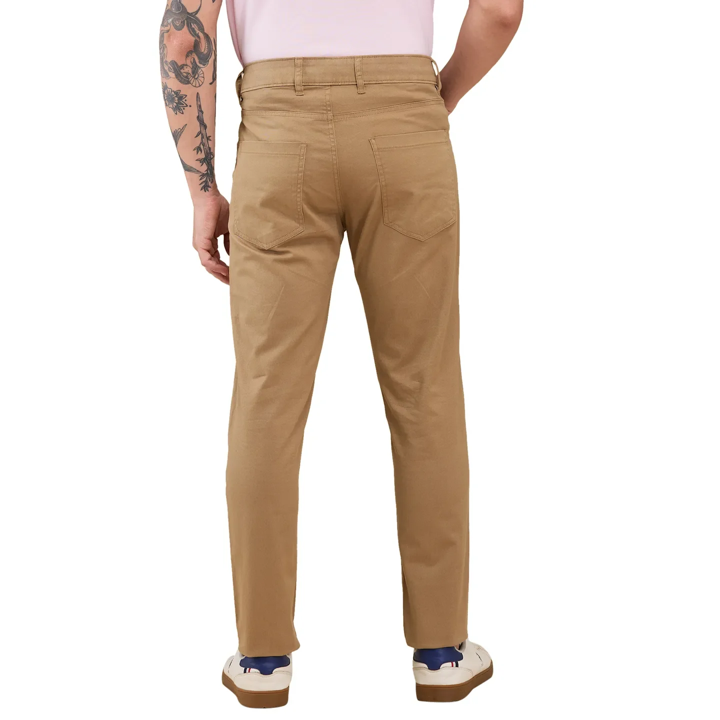 Khaki Cropped fit Men's Chinos by Being Human Clothing - Image 3