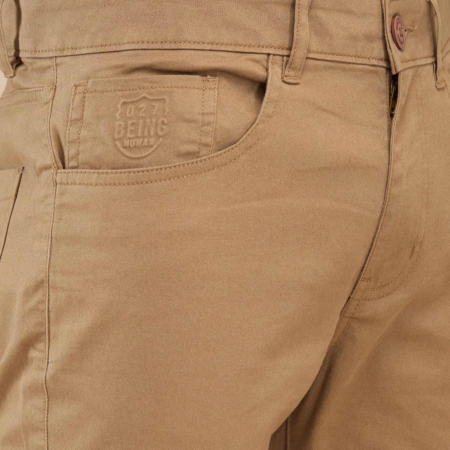 Khaki Cropped fit Men's Chinos by Being Human Clothing - Image 5