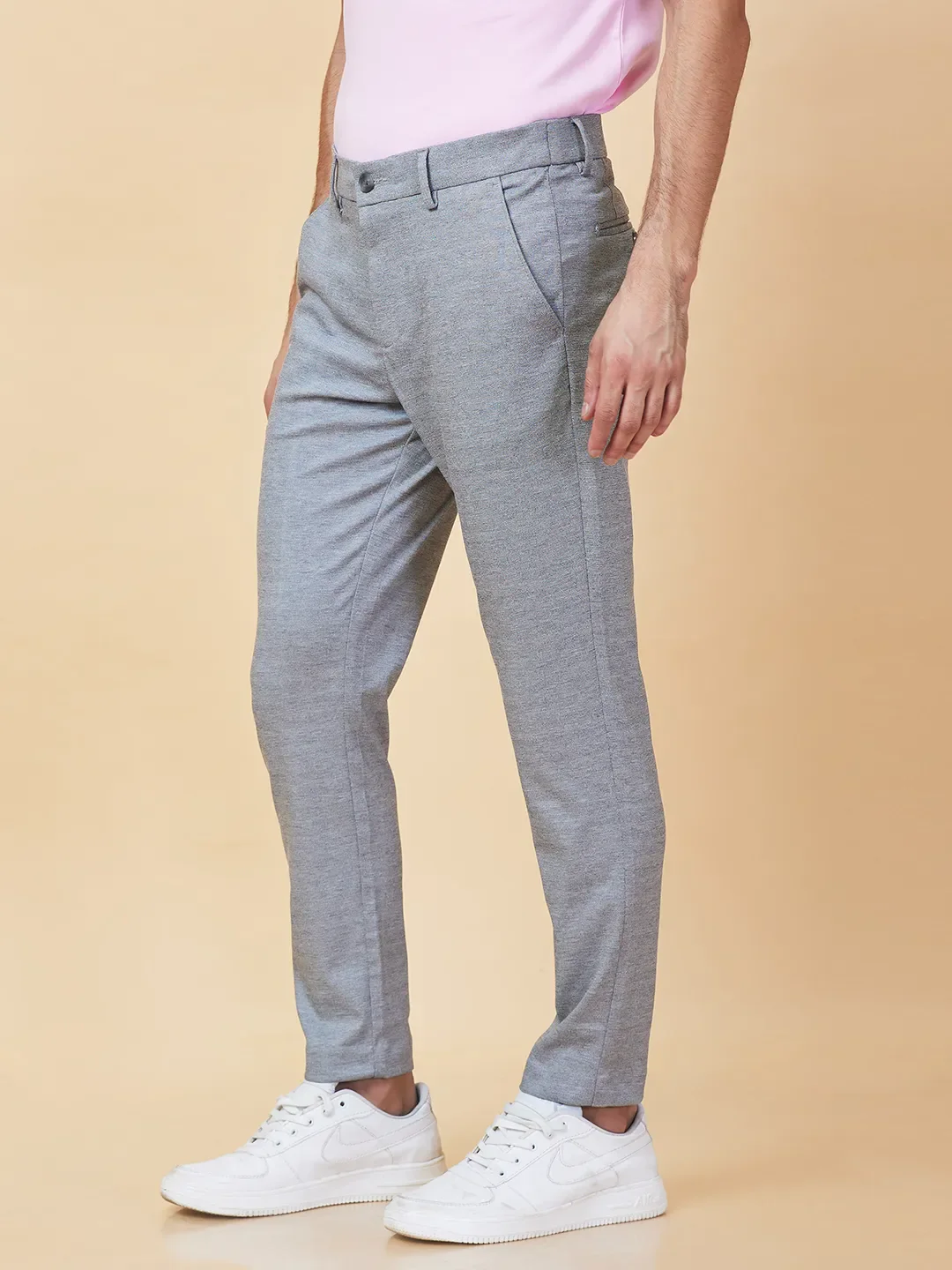 Grey Cropped fit Men's Chinos by Being Human Clothing - Image 4