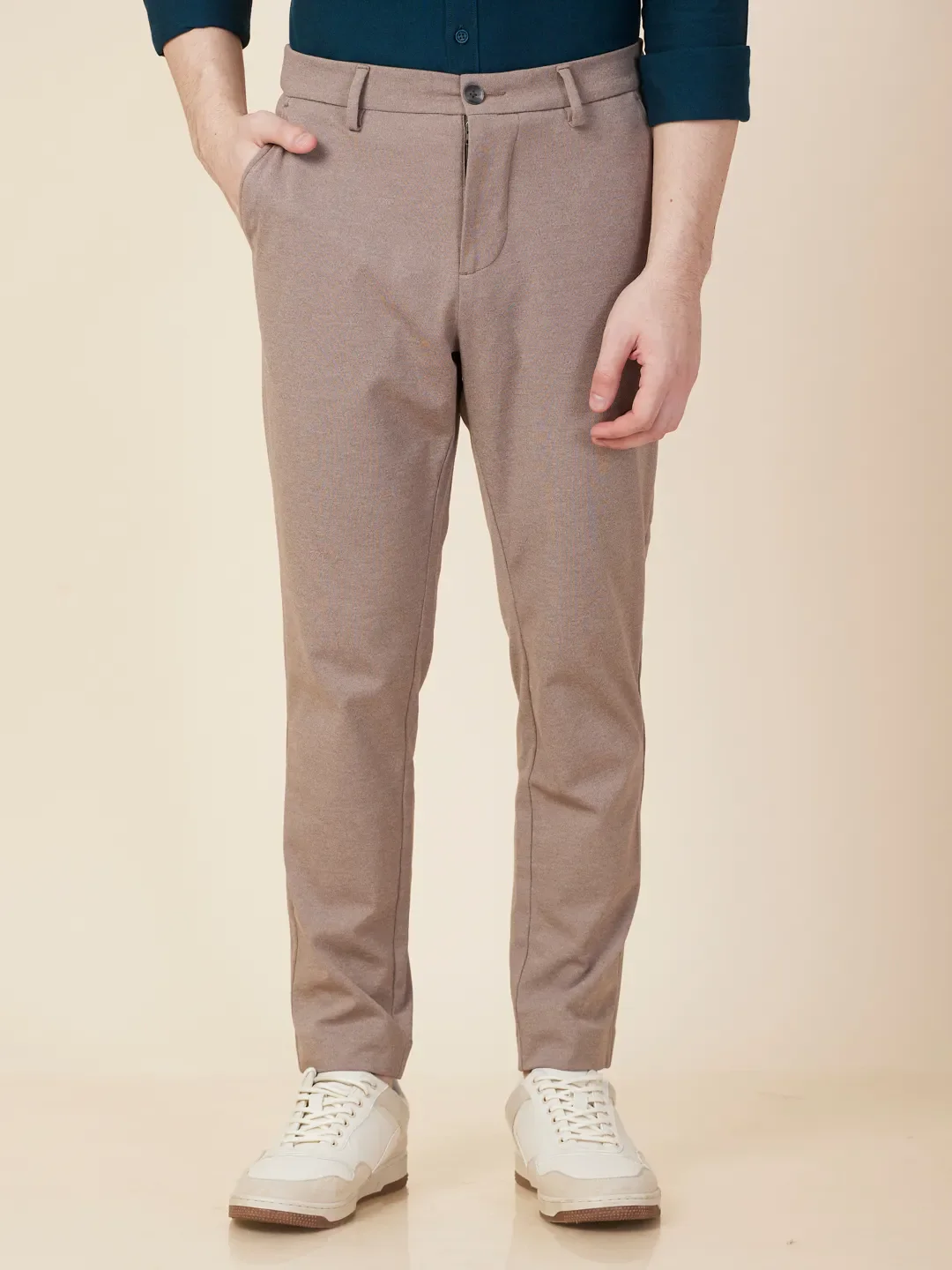 Grey Cropped Fit Men's Chinos by Being Human Clothing - Image 2