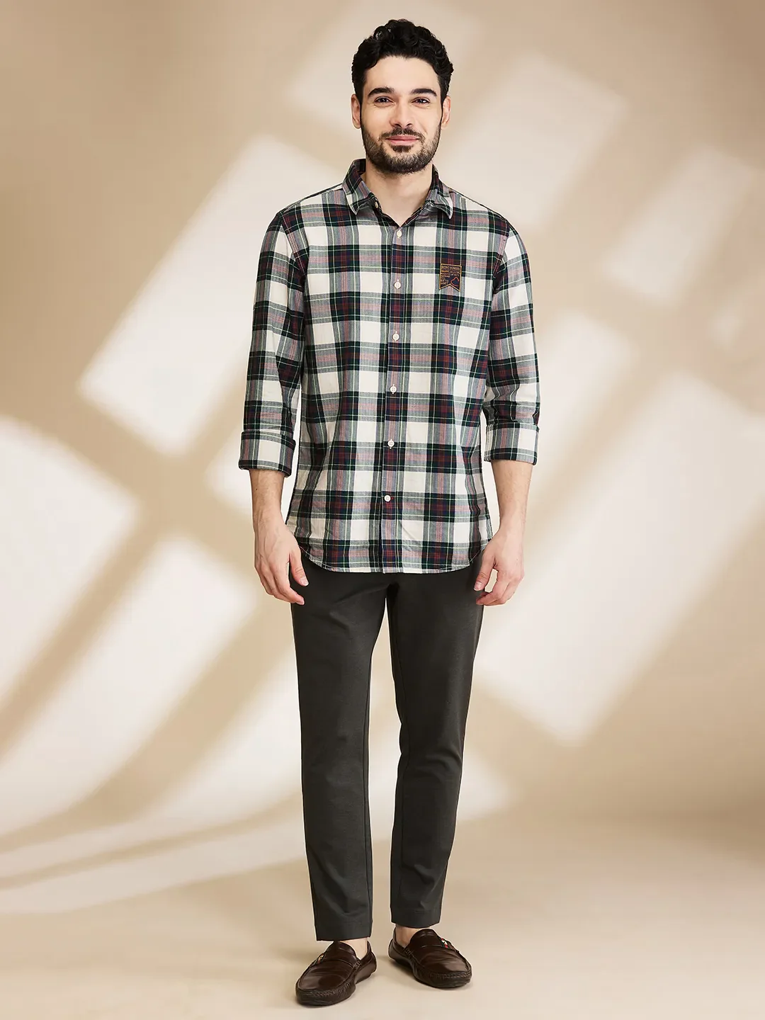 Olive Cropped fit Men's Chinos by Being Human Clothing - Image 2