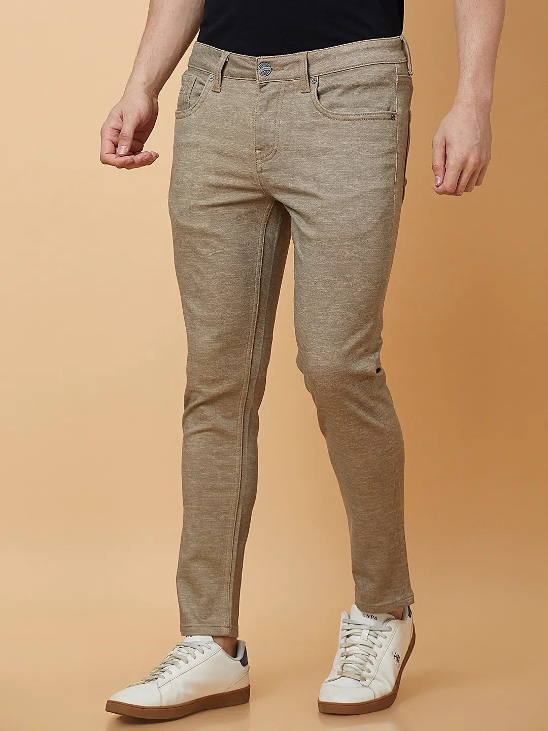 Olive Cropped fit Men's Chinos by Being Human Clothing - Image 5