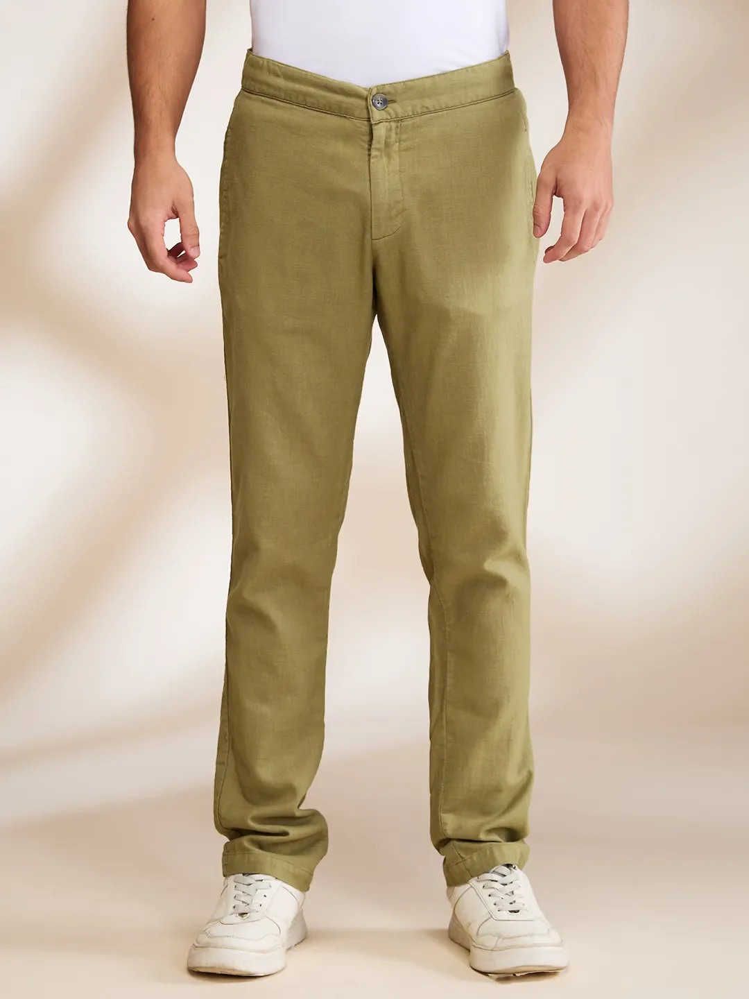 Olive Regular Fit Cargo For Men By Being Human Clothing