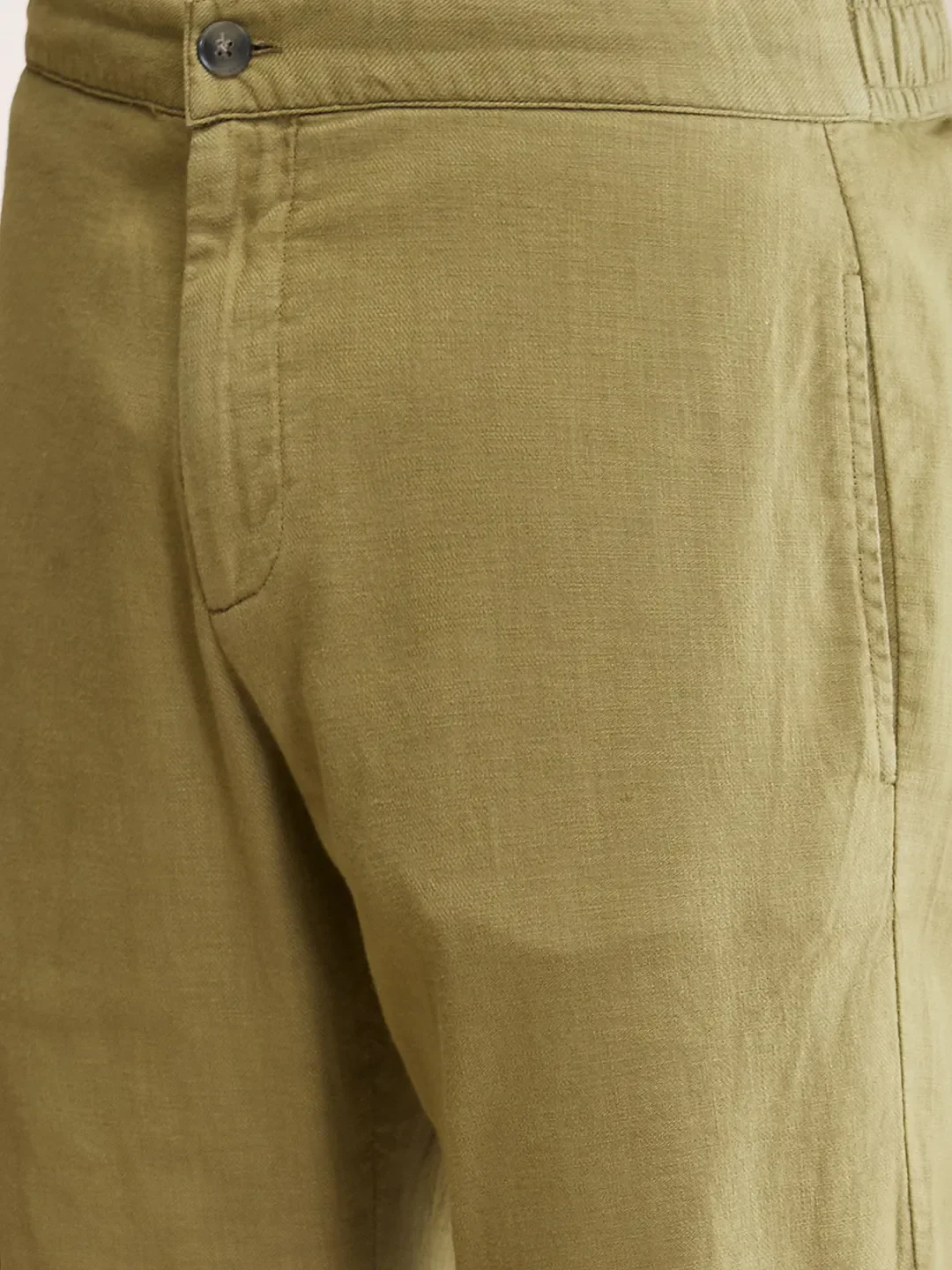 Olive Regular Fit Cargo For Men By Being Human Clothing - Image 5