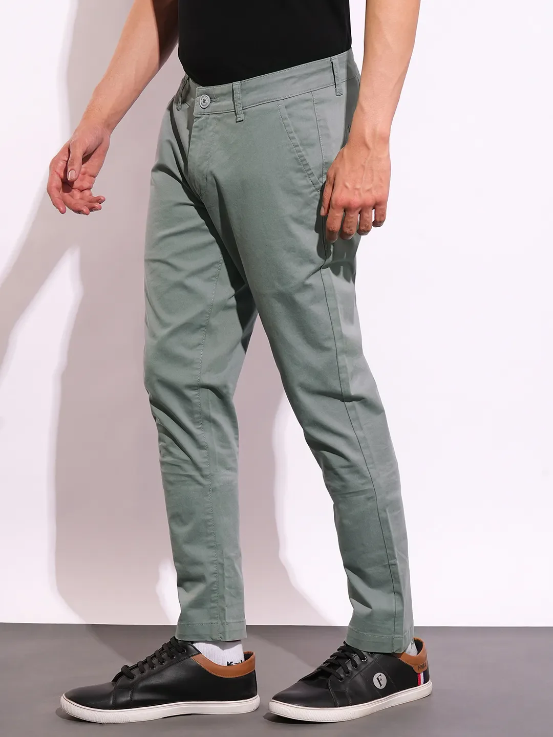 Grey Slim Fit Men's Chinos by Being Human Clothing - Image 2