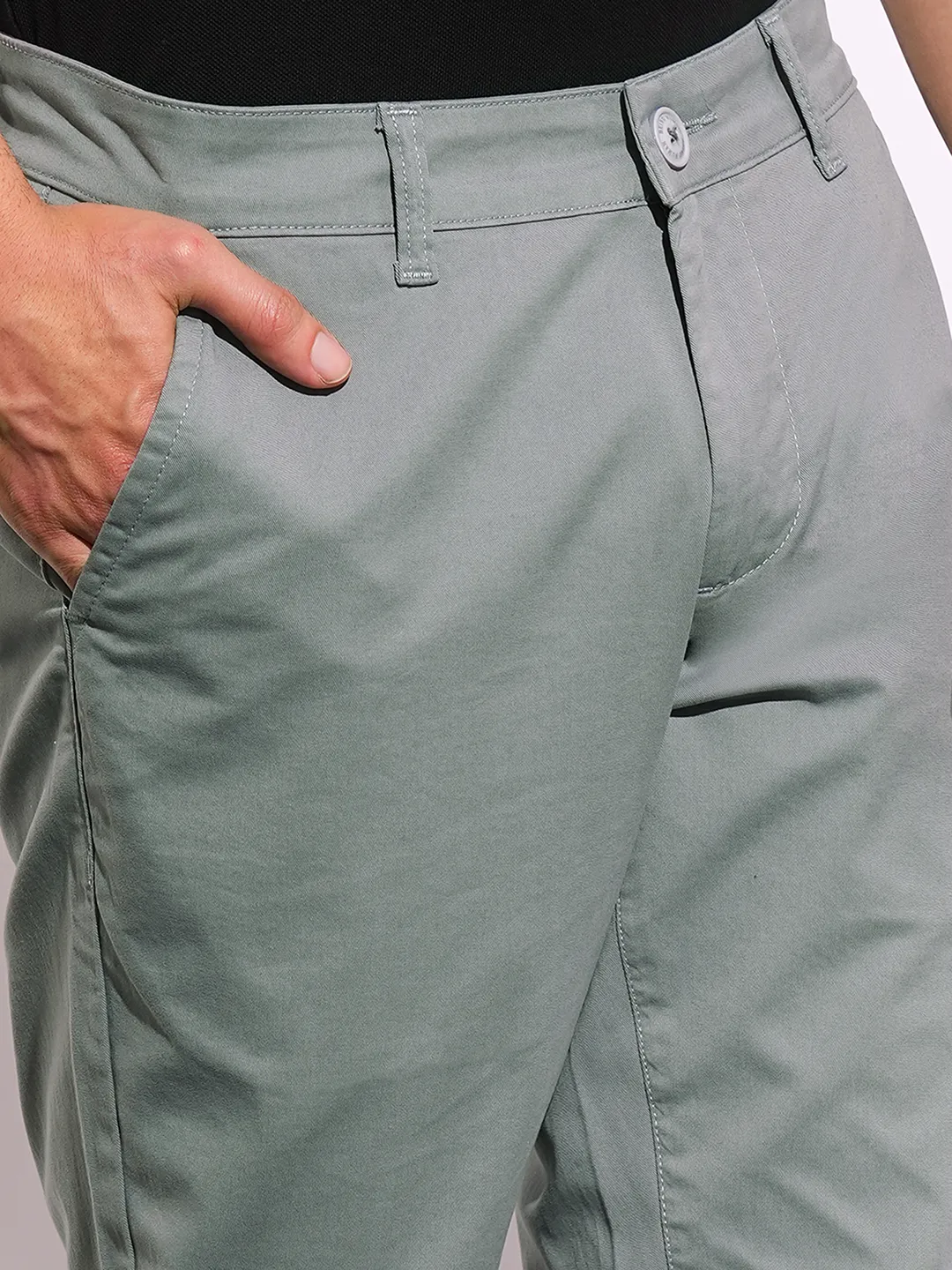 Grey Slim Fit Men's Chinos by Being Human Clothing - Image 5