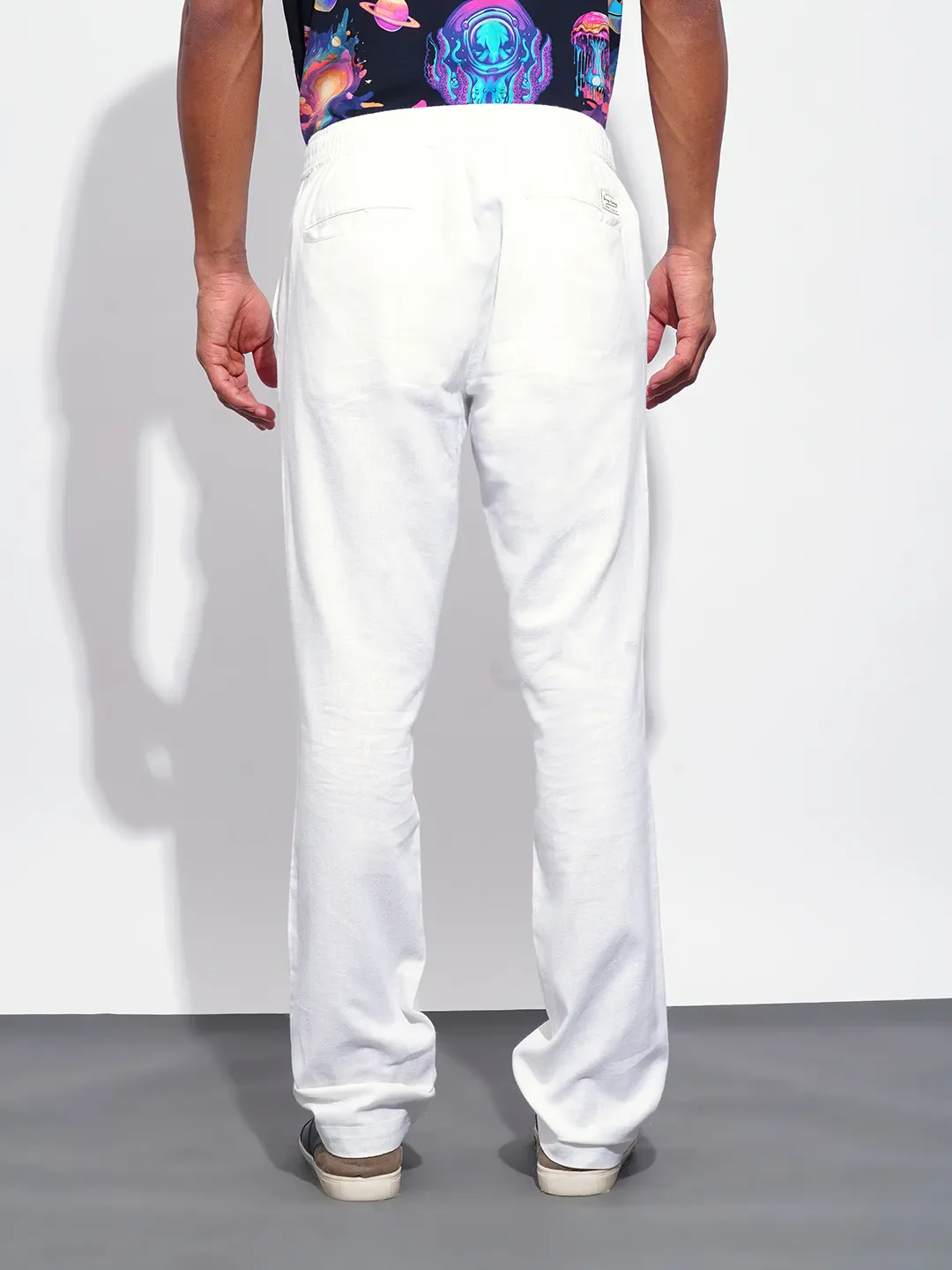 White Slim Fit Joggers For Men By Being Human Clothing - Image 3