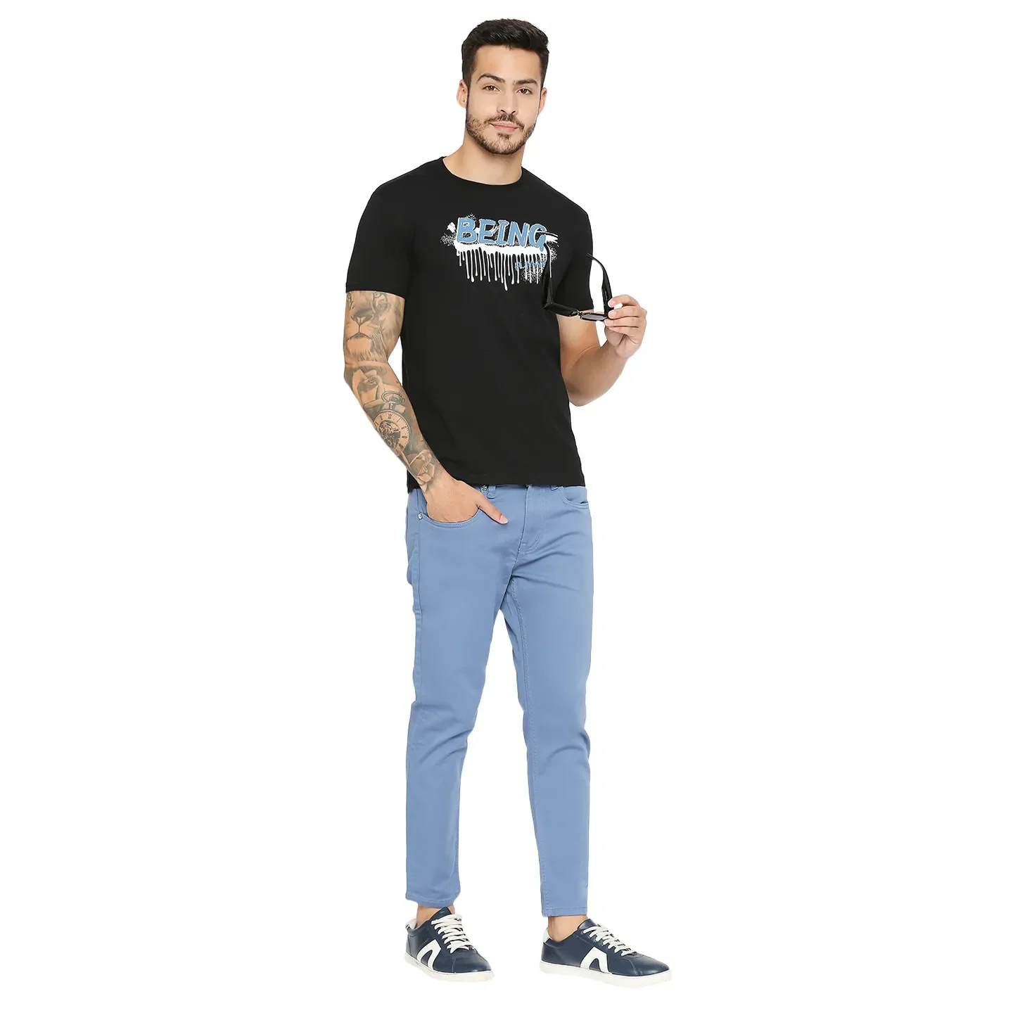 Blue Skinny Fit Men's Denims by Being Human Clothing - Image 6