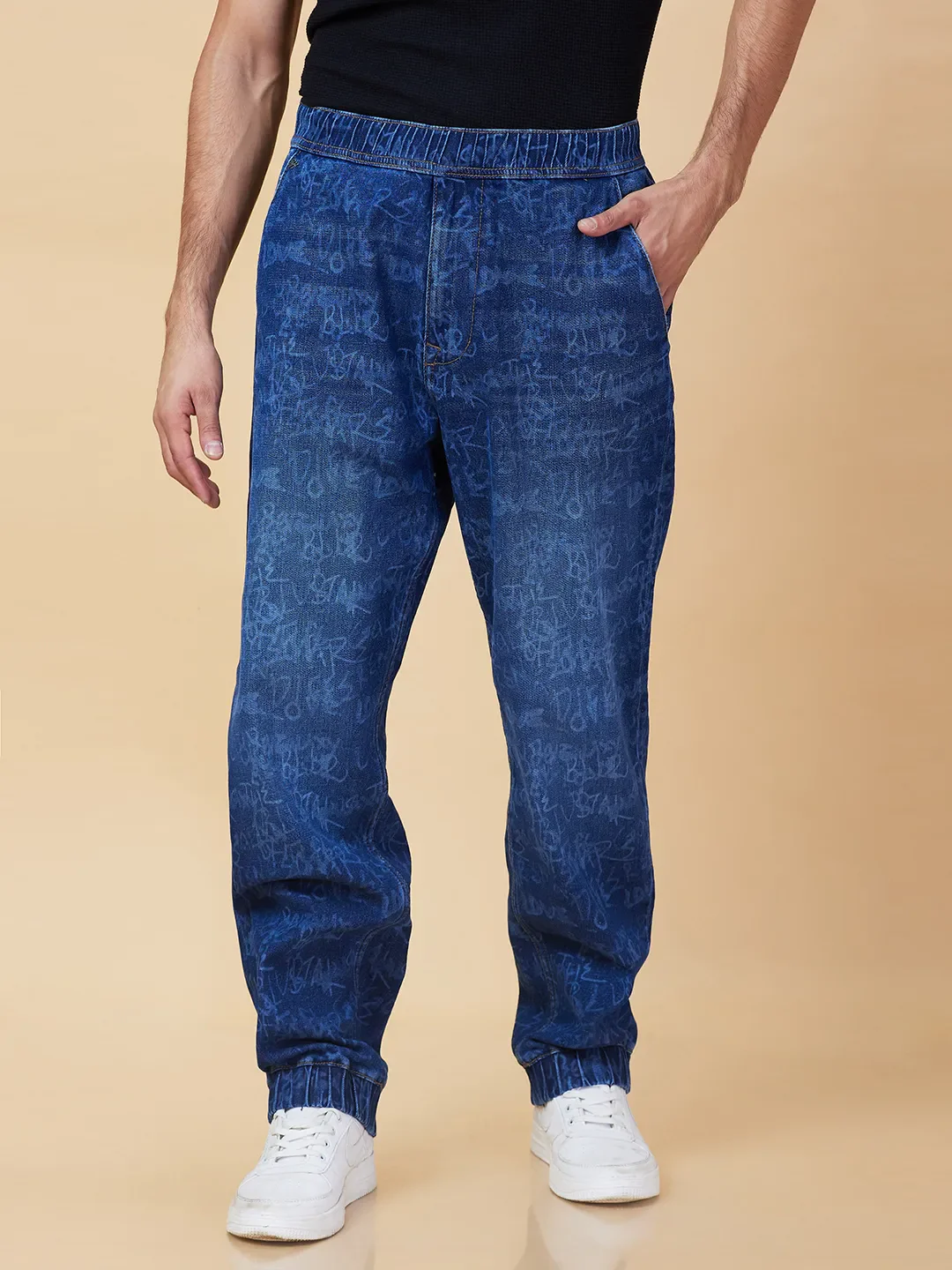 Blue Slim Straight Fit Men's Denims by Being Human Clothing - Image 3