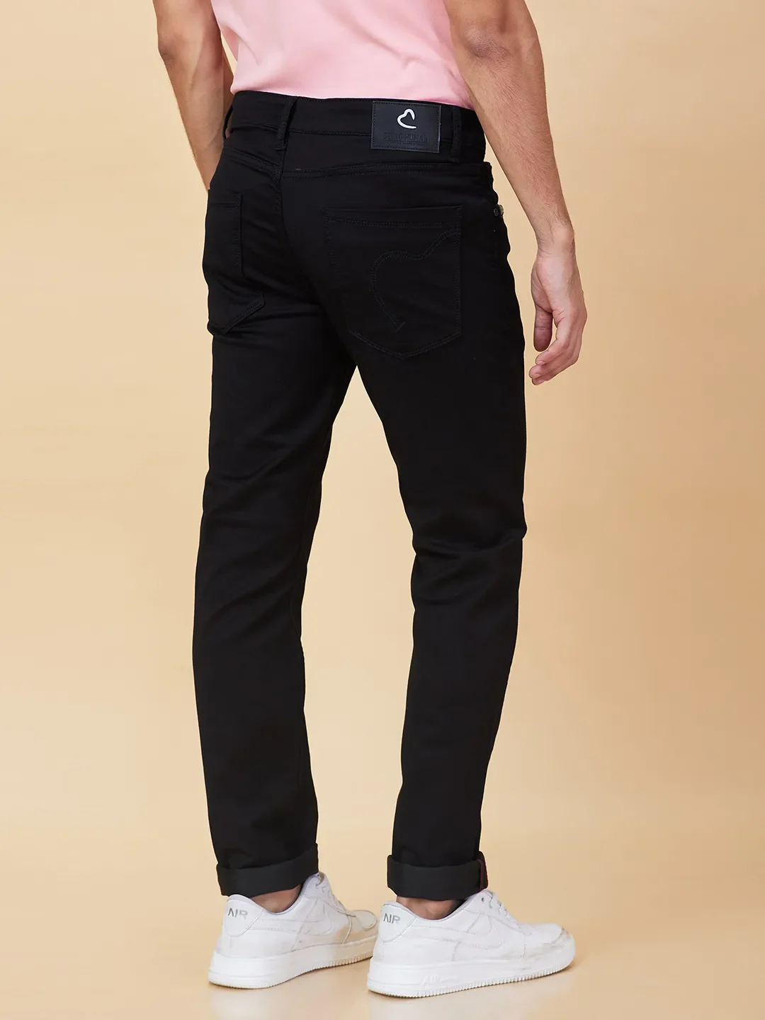 Black Slim Fit Men's Denims by Being Human Clothing - Image 3
