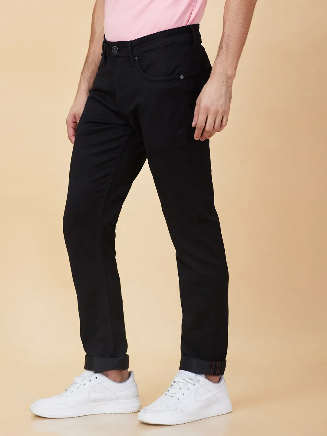 Black Slim Fit Men's Denims by Being Human Clothing - Image 4