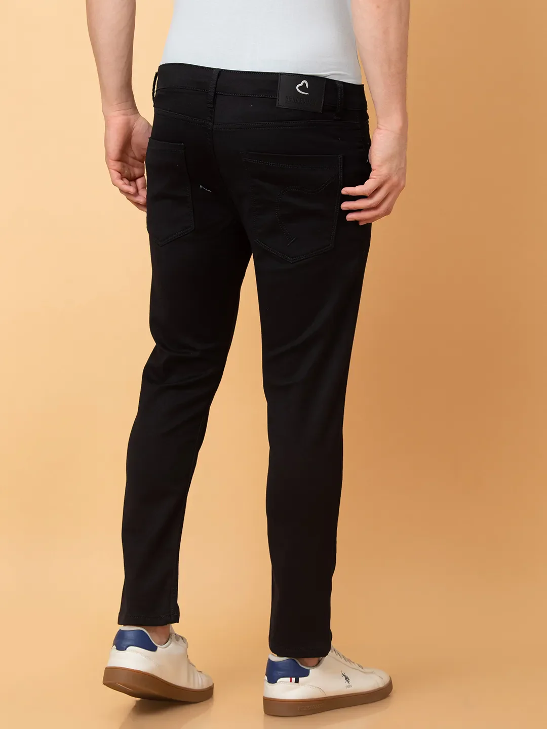 Black Cropped fit Men's Denims by Being Human Clothing - Image 3