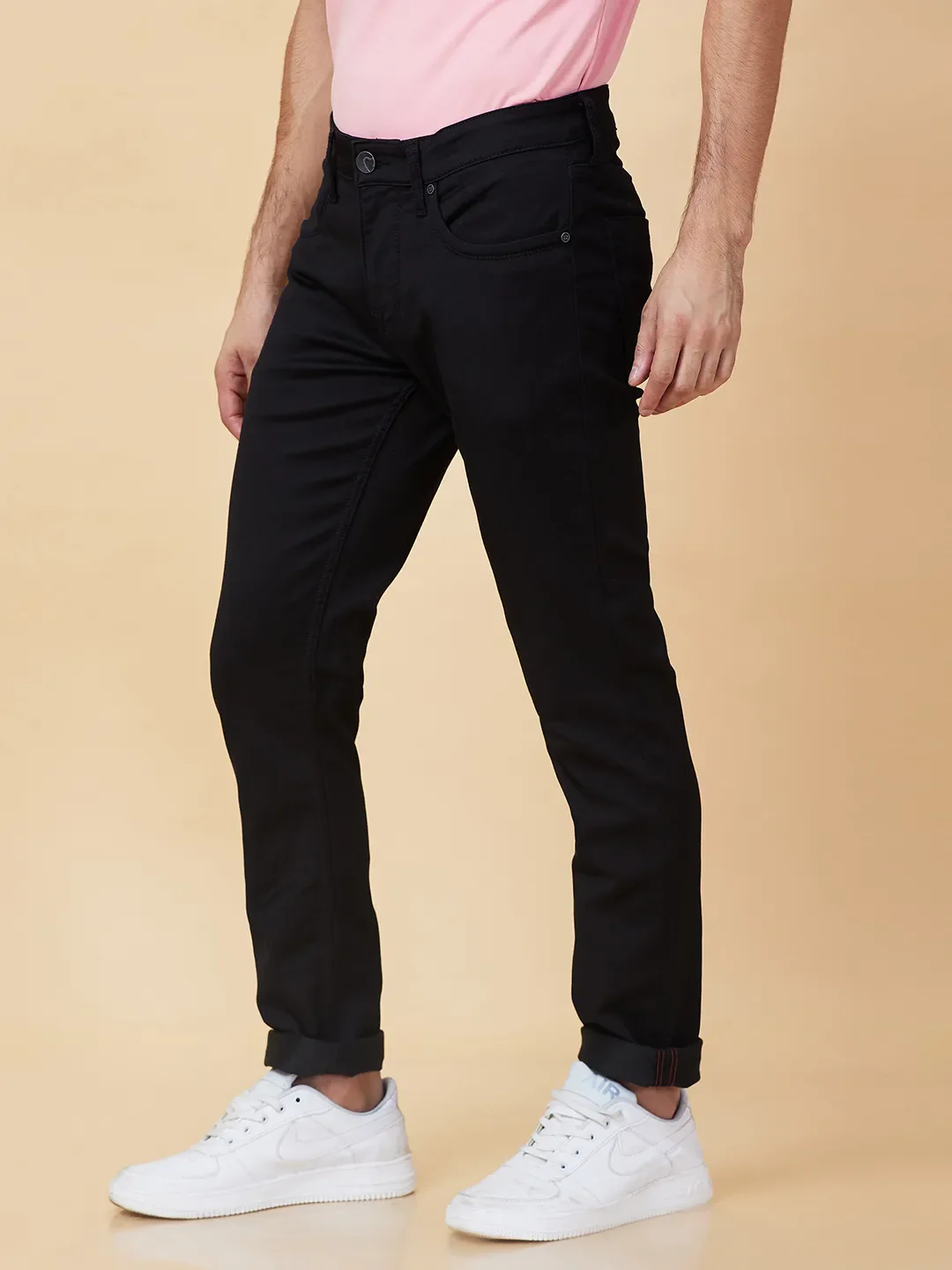 Black Skinny fit Men's Denims by Being Human Clothing - Image 2