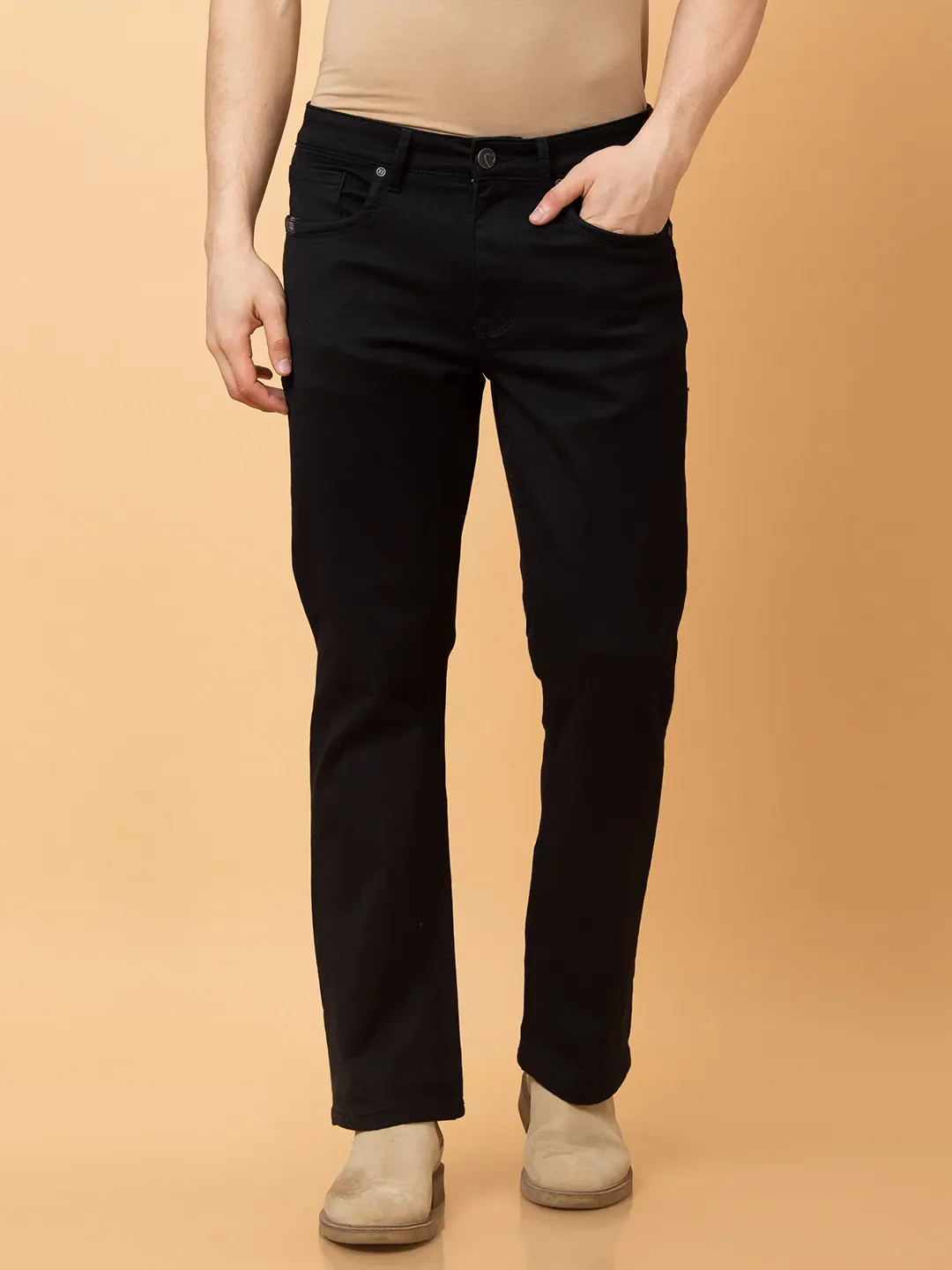 Black Boot Cut Fit Men's Denims by Being Human Clothing