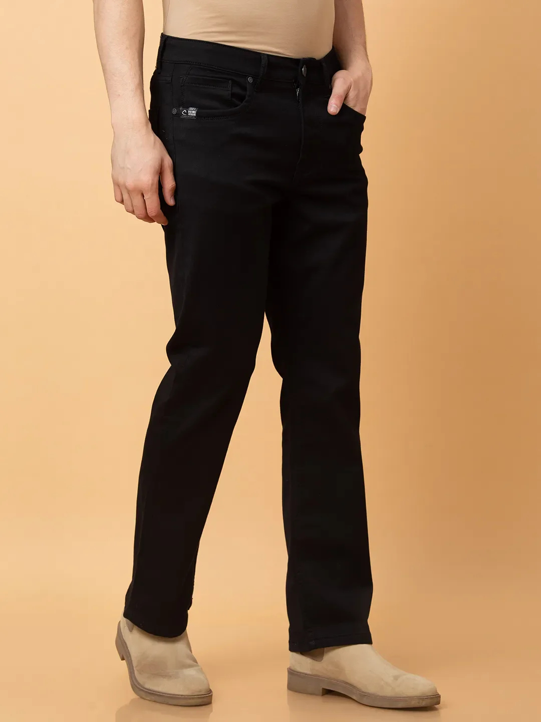 Black Boot Cut Fit Men's Denims by Being Human Clothing - Image 2