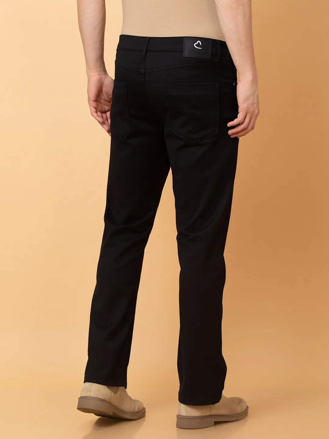 Black Boot Cut Fit Men's Denims by Being Human Clothing - Image 3