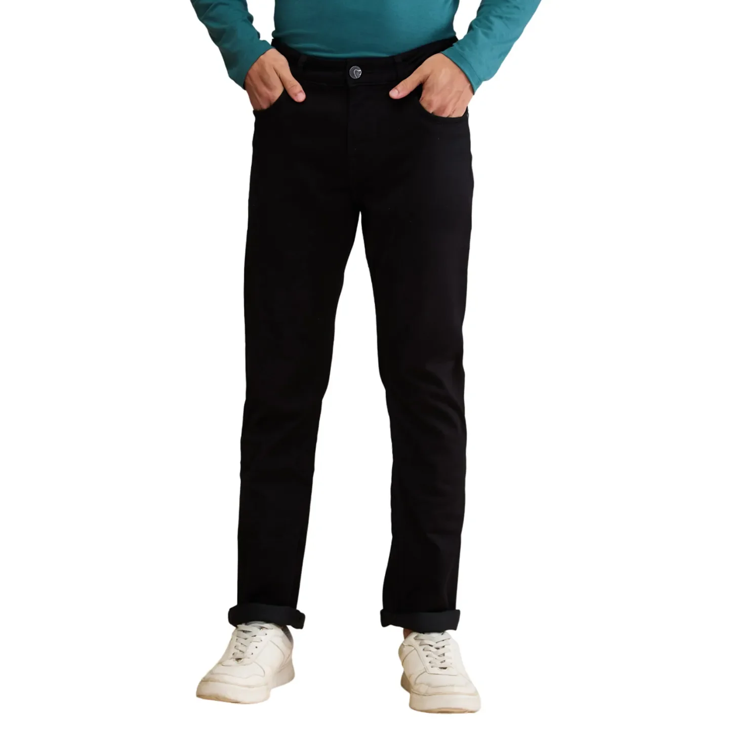 Black Straight Fit Men's Denims by Being Human Clothing