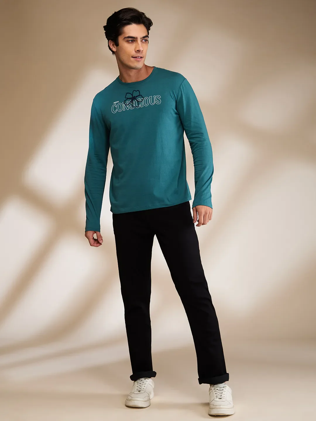 Black Straight Fit Men's Denims by Being Human Clothing - Image 3