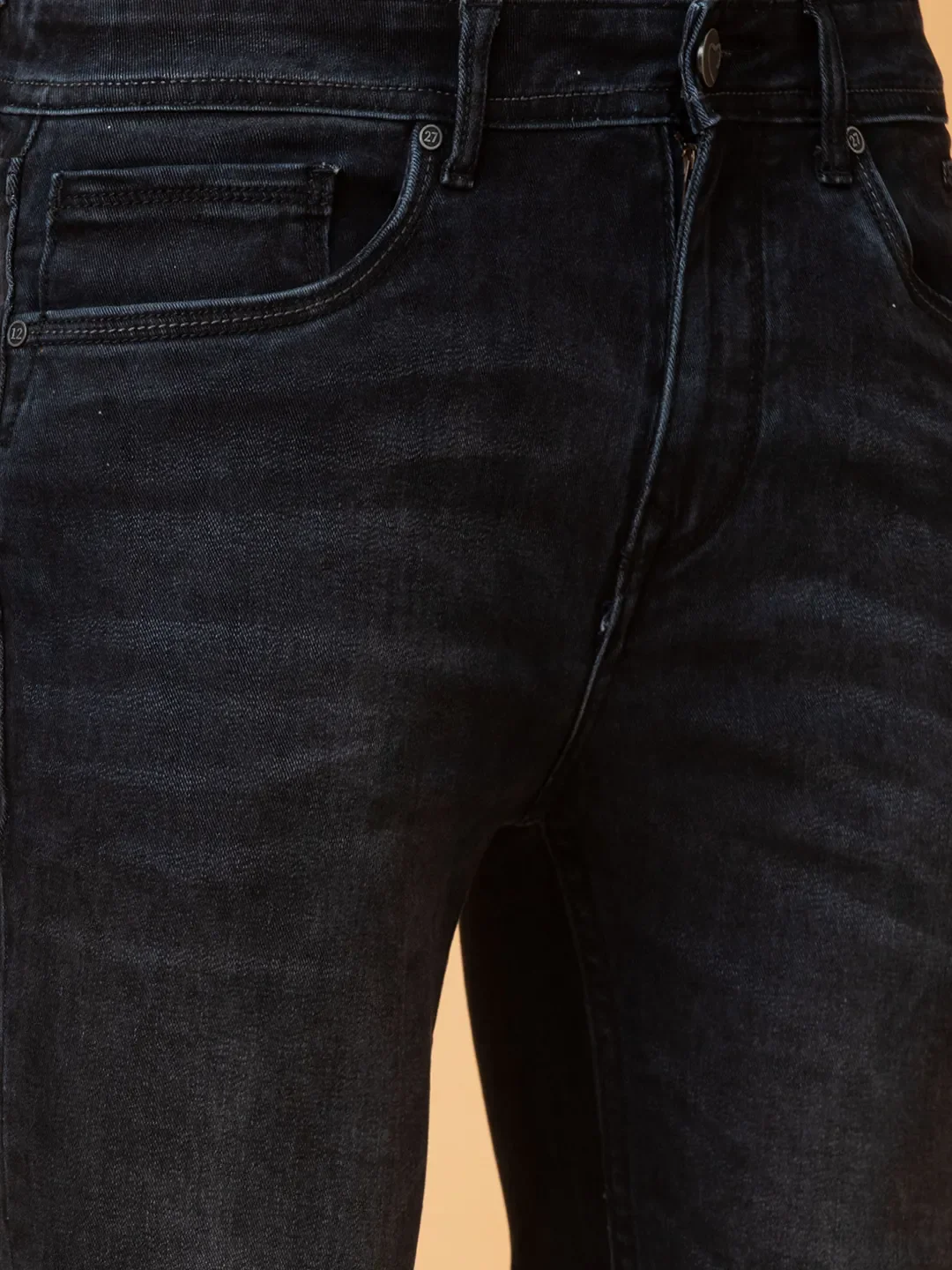 Black Straight Fit Men's Denims by Being Human Clothing - Image 5