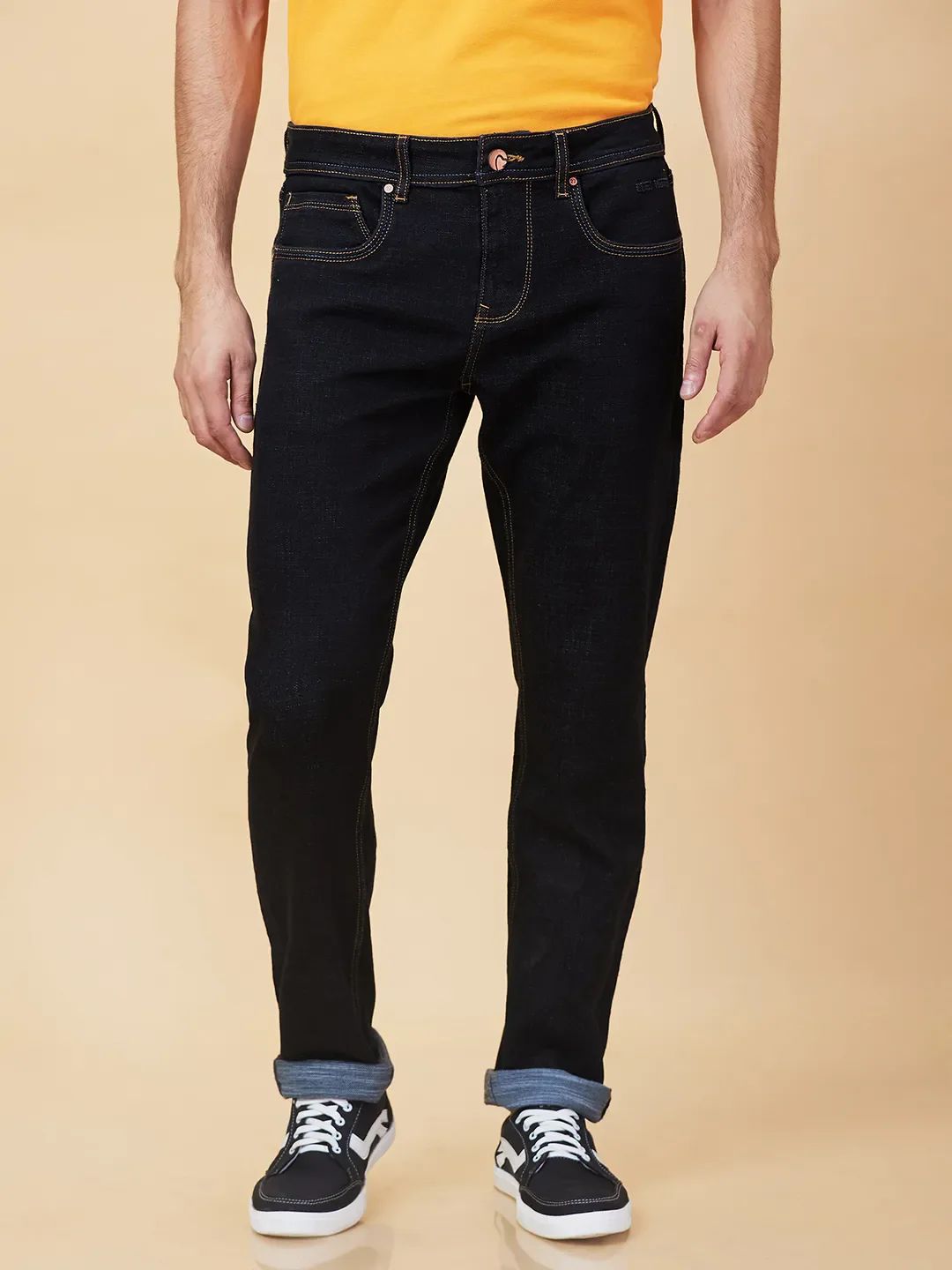 Black Slim Fit Men's Denims by Being Human Clothing
