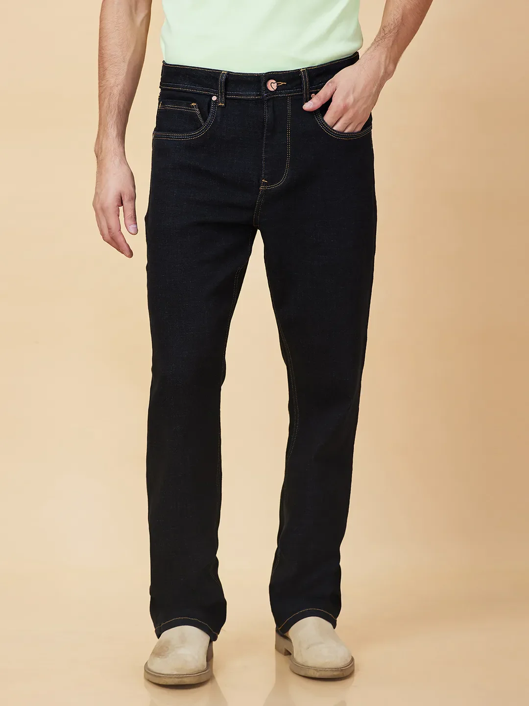 Black Boot Cut Fit Men's Denims by Being Human Clothing