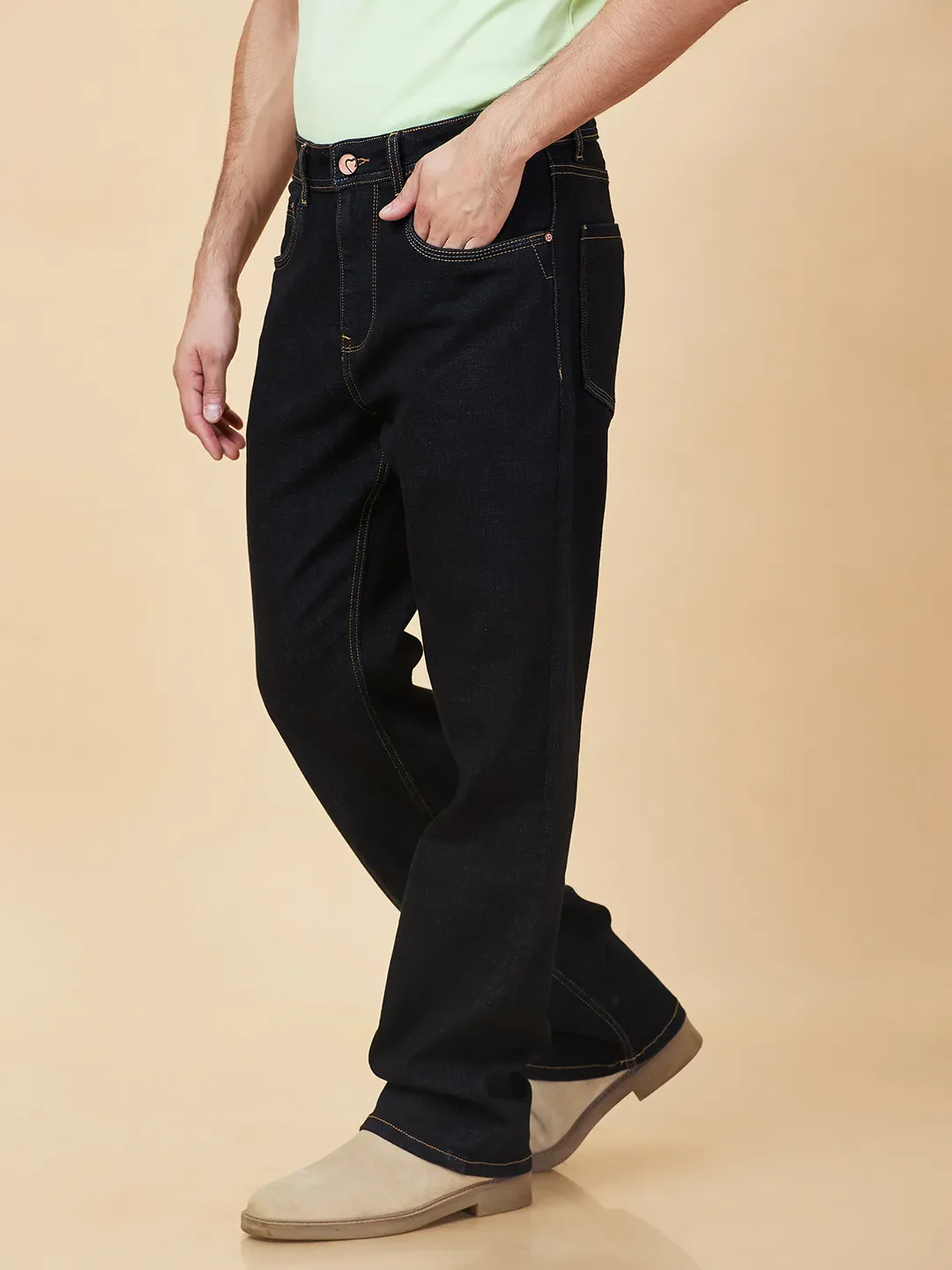 Black Boot Cut Fit Men's Denims by Being Human Clothing - Image 4
